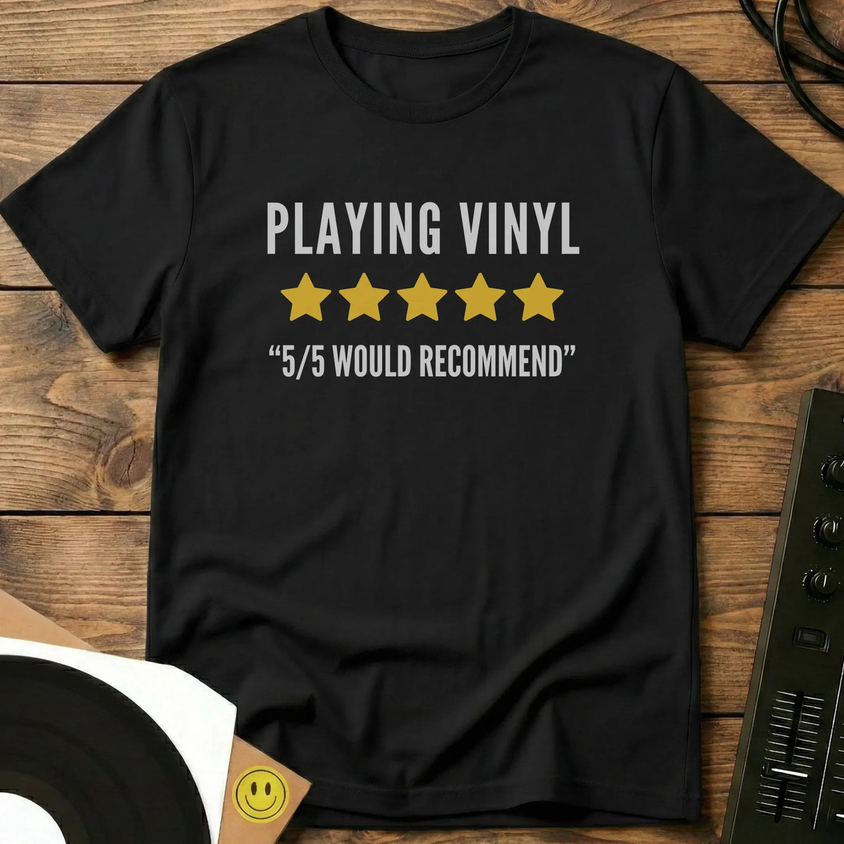 Playing Vinyl T-Shirt Black / S Playing Vinyl T-Shirt
