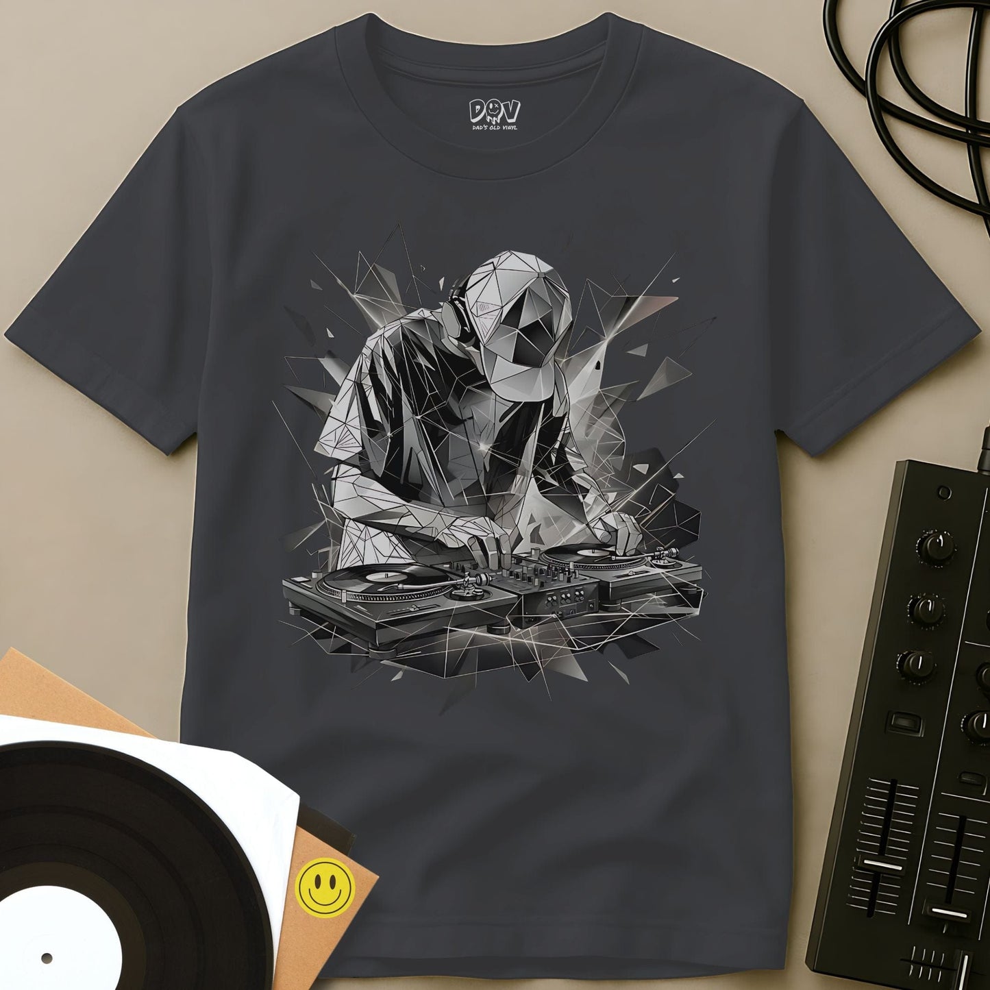 Polygonal DJ Remix T-Shirt Charcoal / S Polygonal DJ Remix T-Shirt