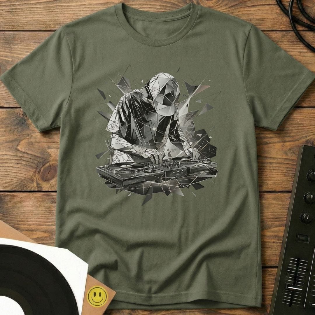 Polygonal DJ Remix T-Shirt Military Green / S Polygonal DJ Remix T-Shirt