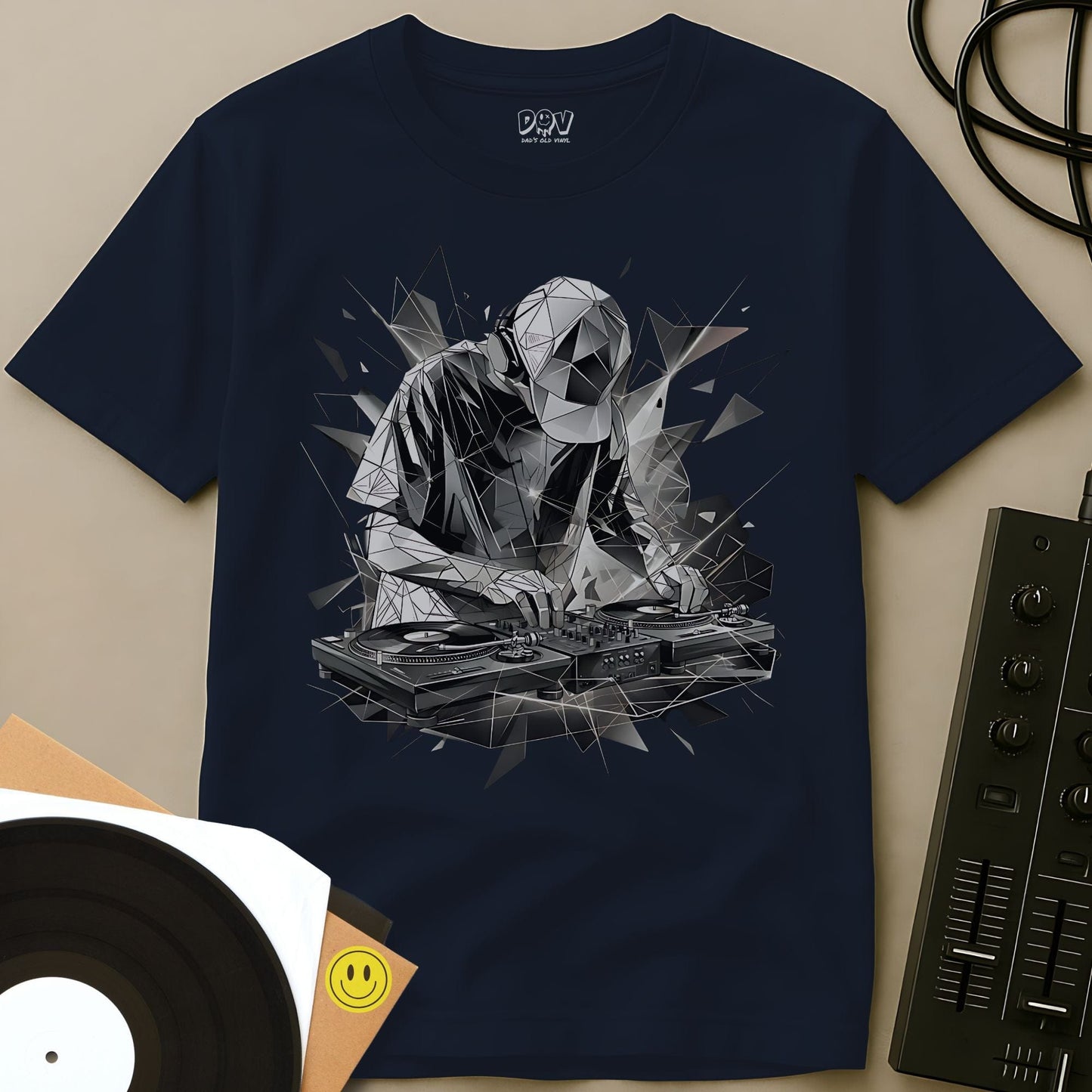 Polygonal DJ Remix T-Shirt Navy / S Polygonal DJ Remix T-Shirt