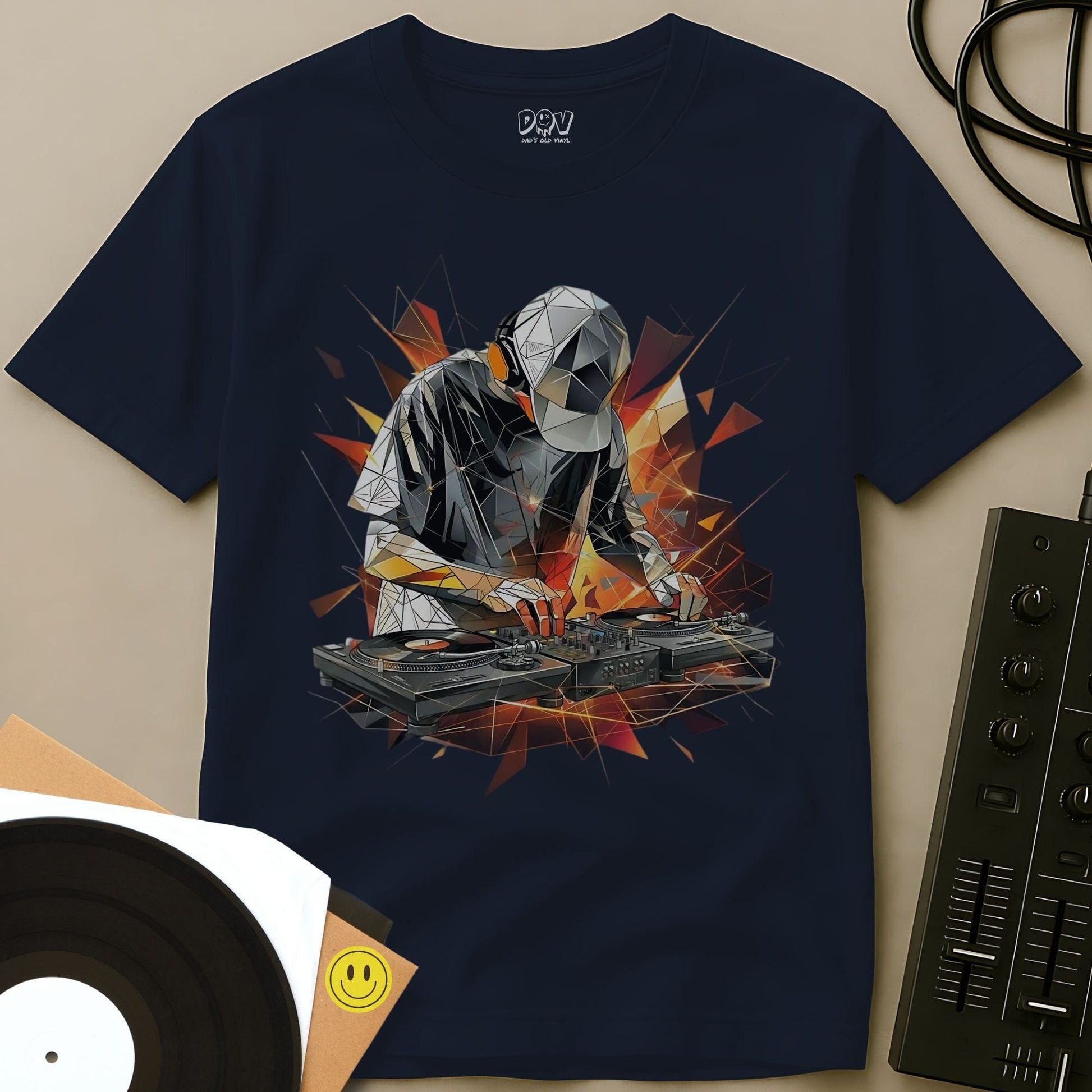 Polygonal Turntable DJ T-Shirt Navy / S Polygonal Turntable DJ T-Shirt