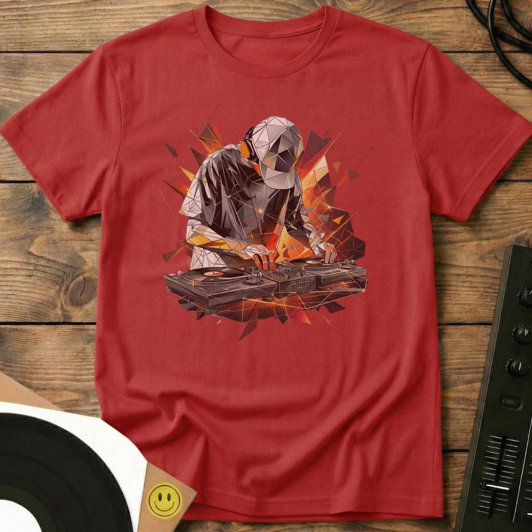Polygonal Turntable DJ T-Shirt Red / S Polygonal Turntable DJ T-Shirt