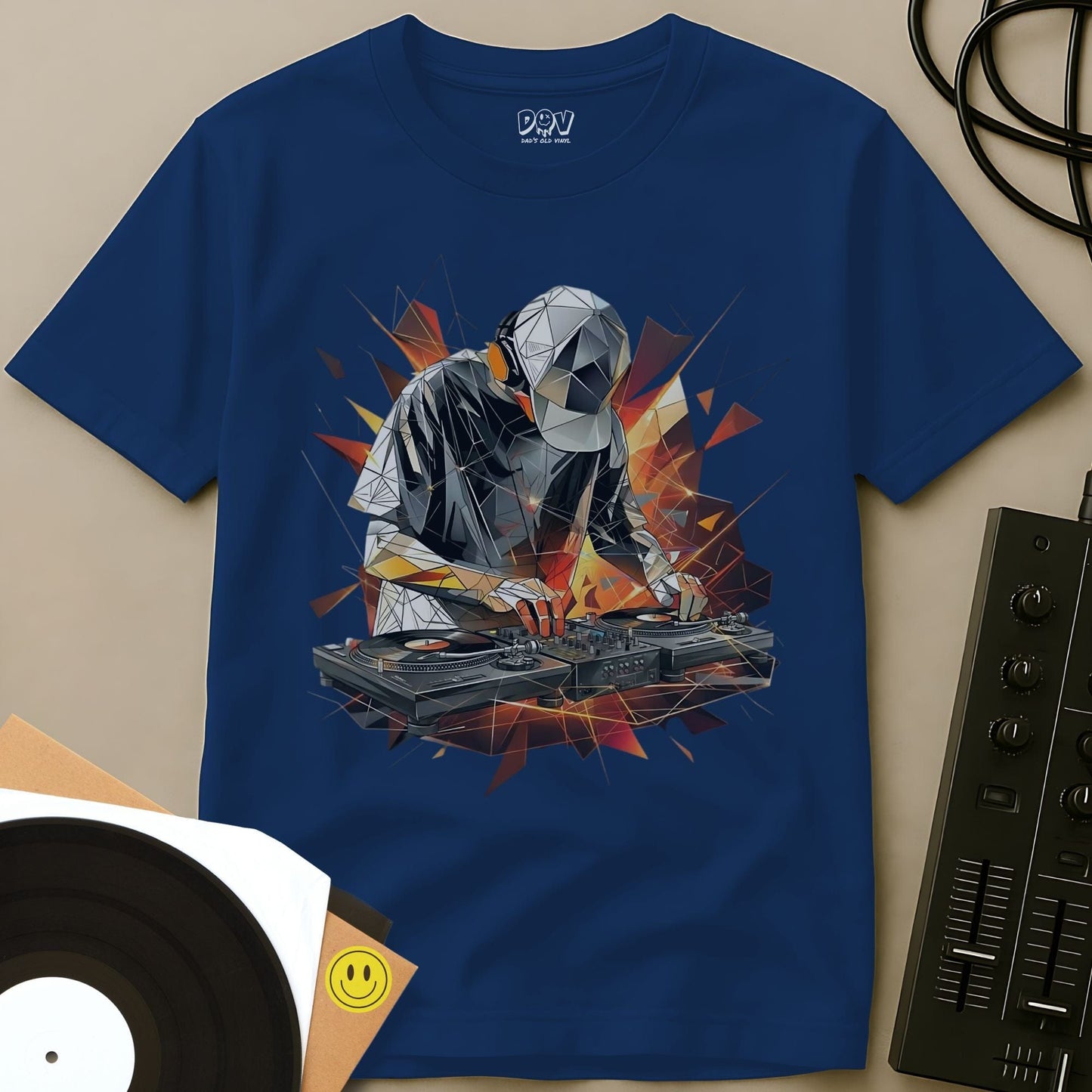 Polygonal Turntable DJ T-Shirt Royal / S Polygonal Turntable DJ T-Shirt