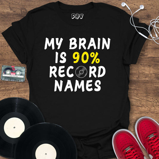 Printify 90% Record Names T-Shirt