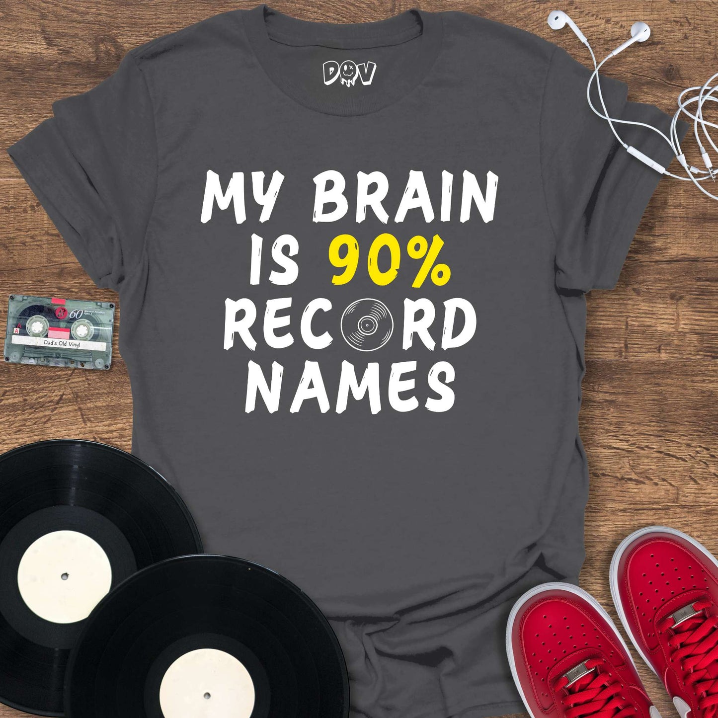 Printify 90% Record Names T-Shirt