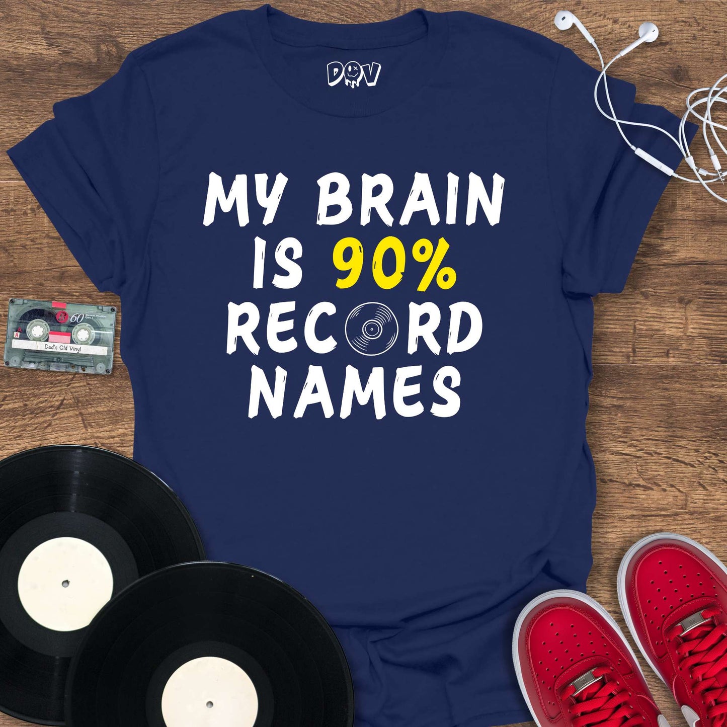 Printify 90% Record Names T-Shirt