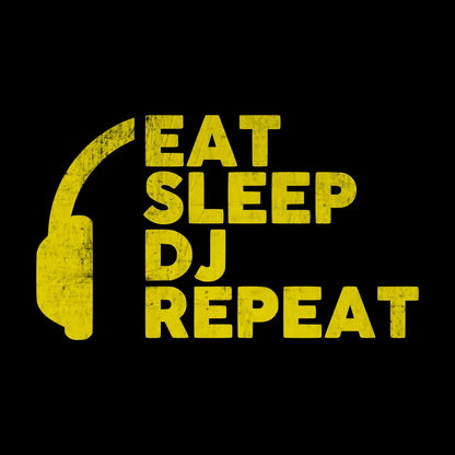 Printify Eat, Sleep, DJ, Repeat - Yellow Mix T-Shirt