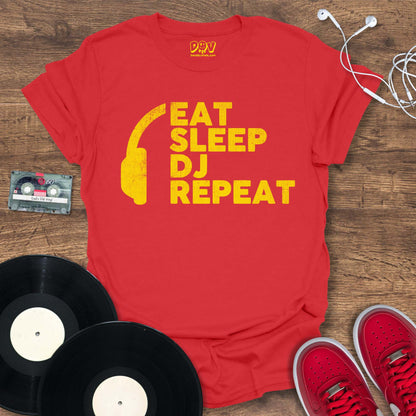 Printify Eat, Sleep, DJ, Repeat - Yellow Mix T-Shirt