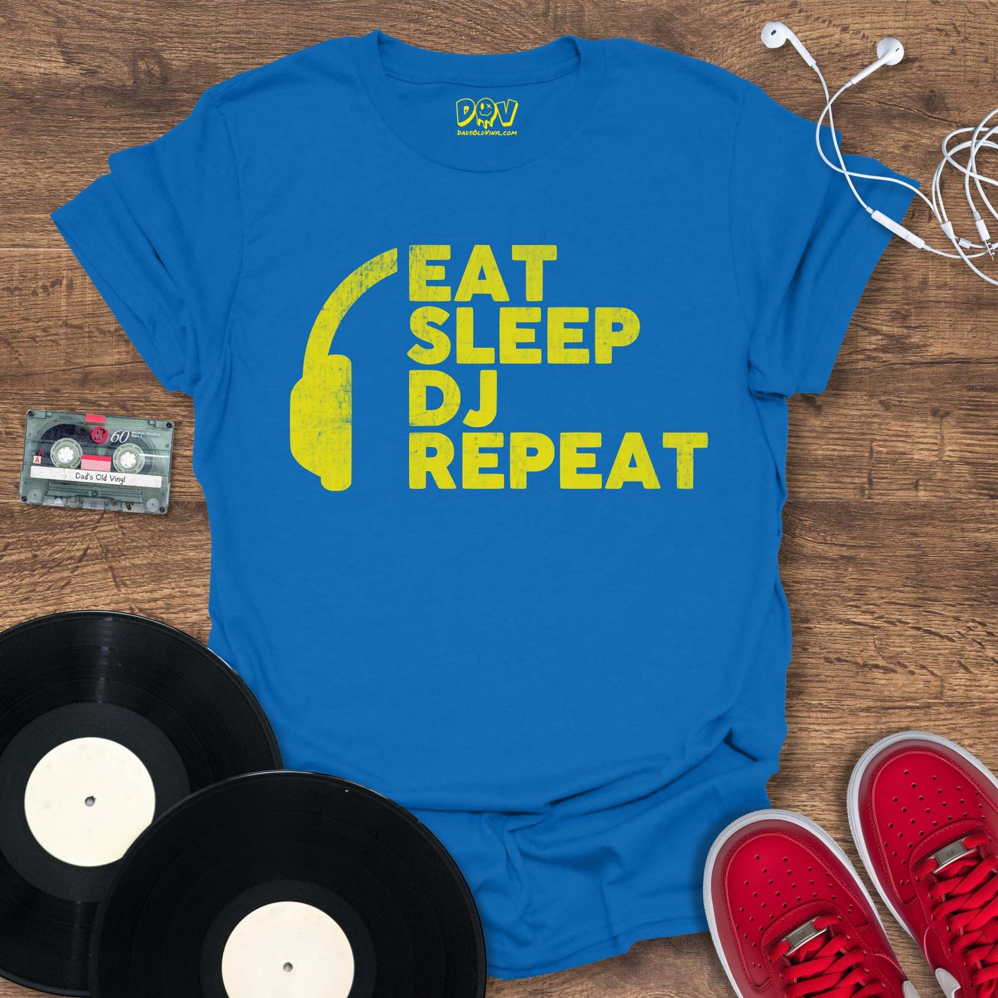 Printify Eat, Sleep, DJ, Repeat - Yellow Mix T-Shirt