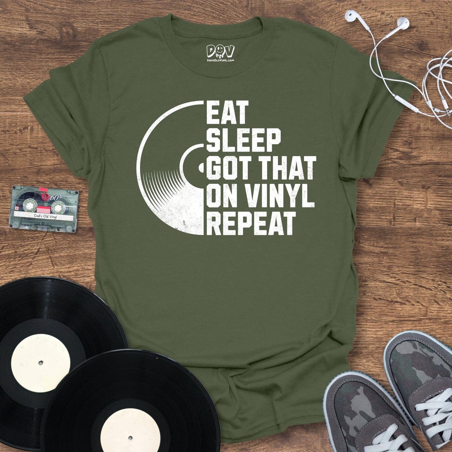 Printify Eat, Sleep, Got That On Vinyl, Repeat T-Shirt