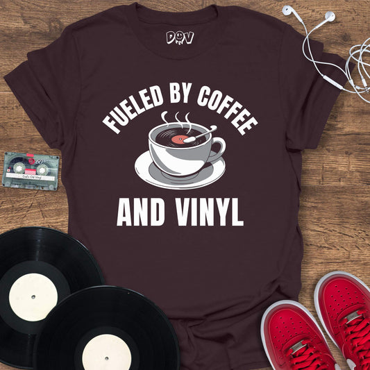 Printify Fueled By Coffee And Vinyl T-Shirt