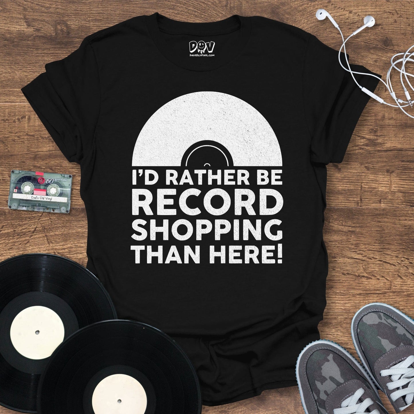 Printify I'd Rather Be Record Shopping T-Shirt