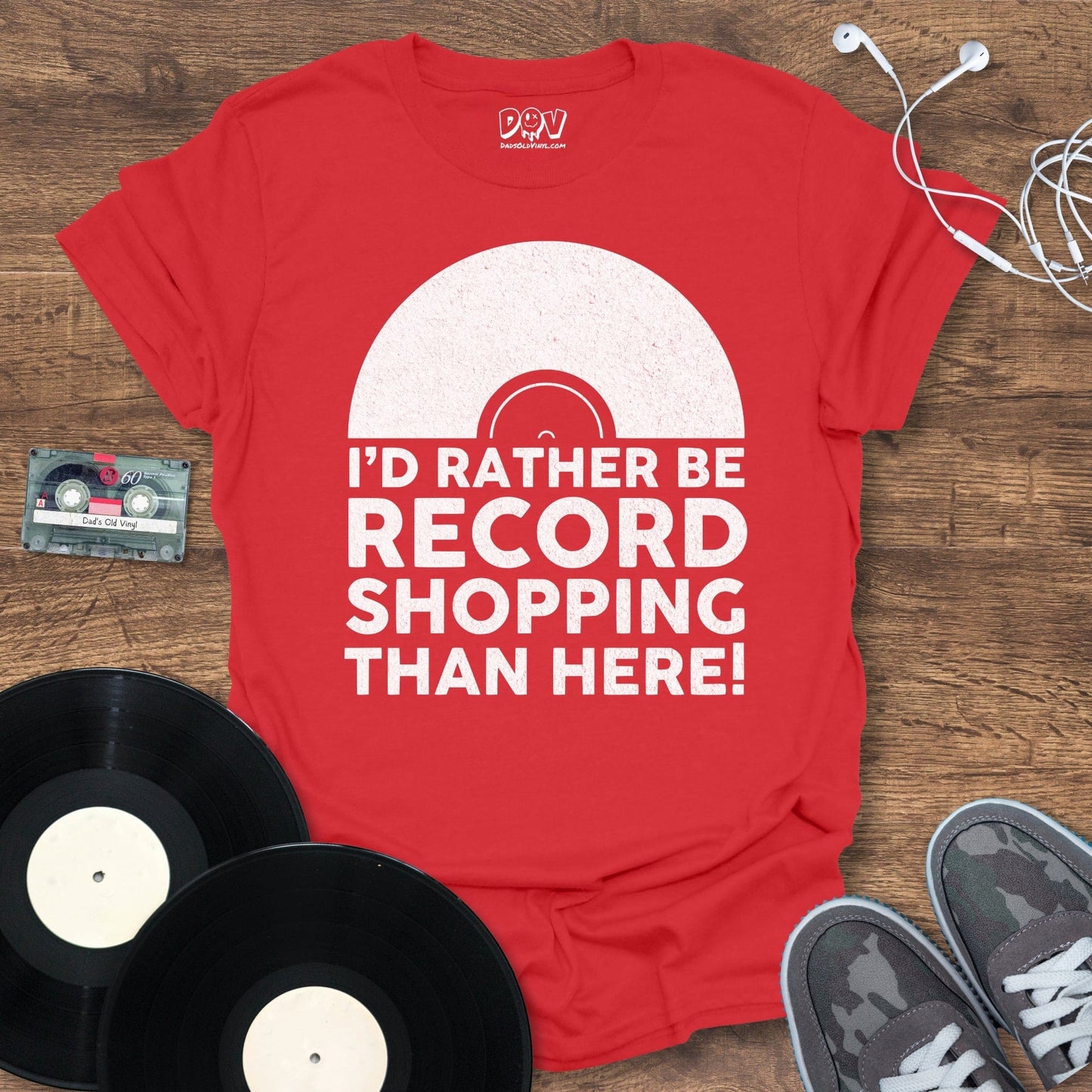 Printify I'd Rather Be Record Shopping T-Shirt