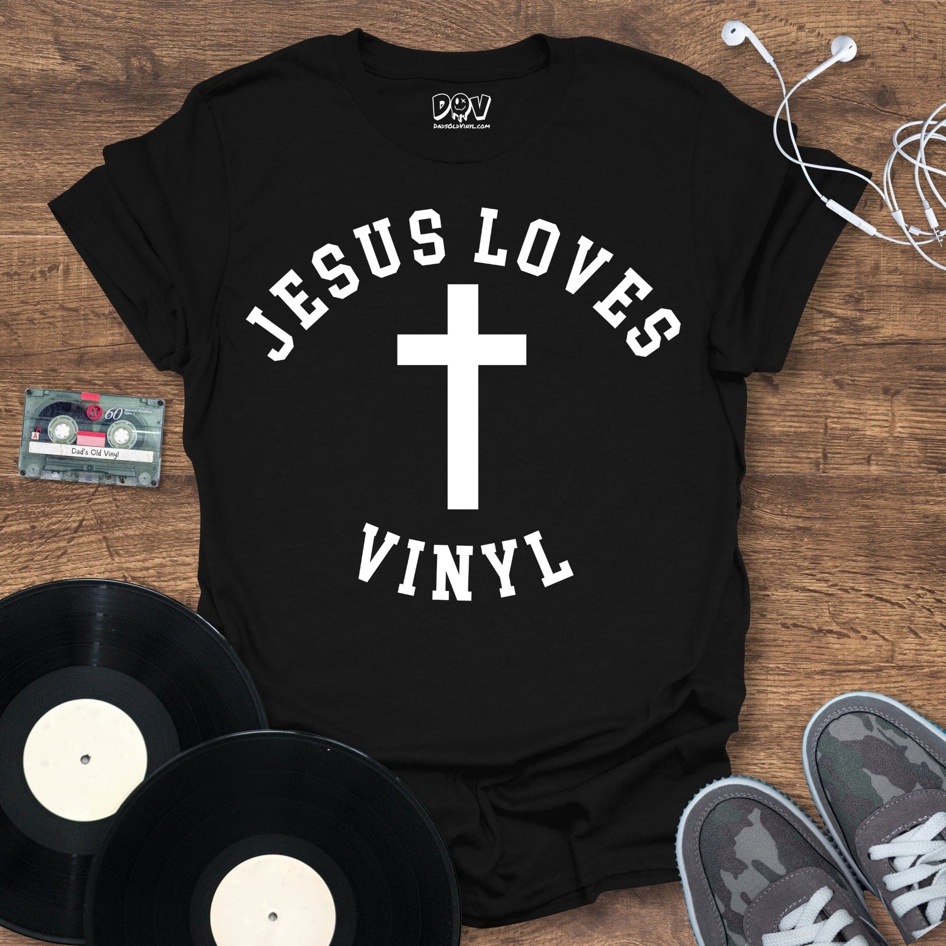 Printify Jesus Loves Vinyl T-Shirt