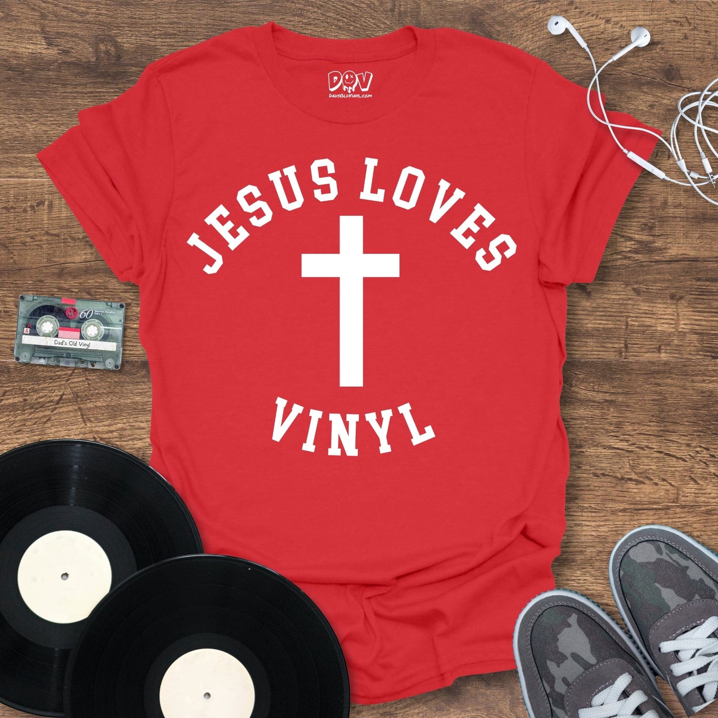 Printify Jesus Loves Vinyl T-Shirt