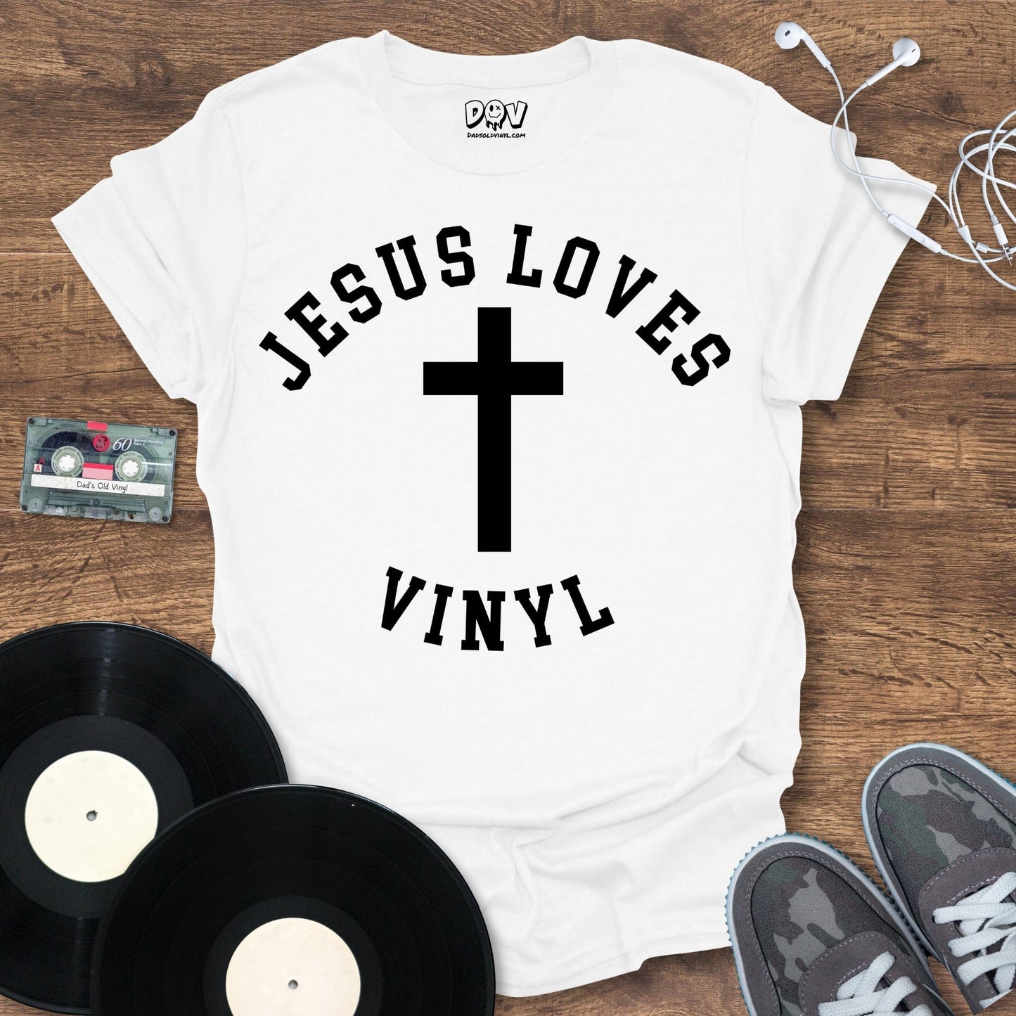 Printify Jesus Loves Vinyl T-Shirt