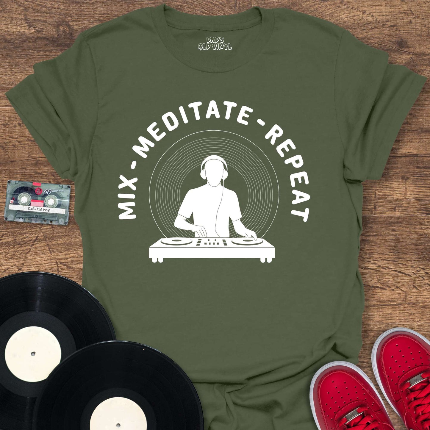 Printify Mix Meditate Repeat T-Shirt