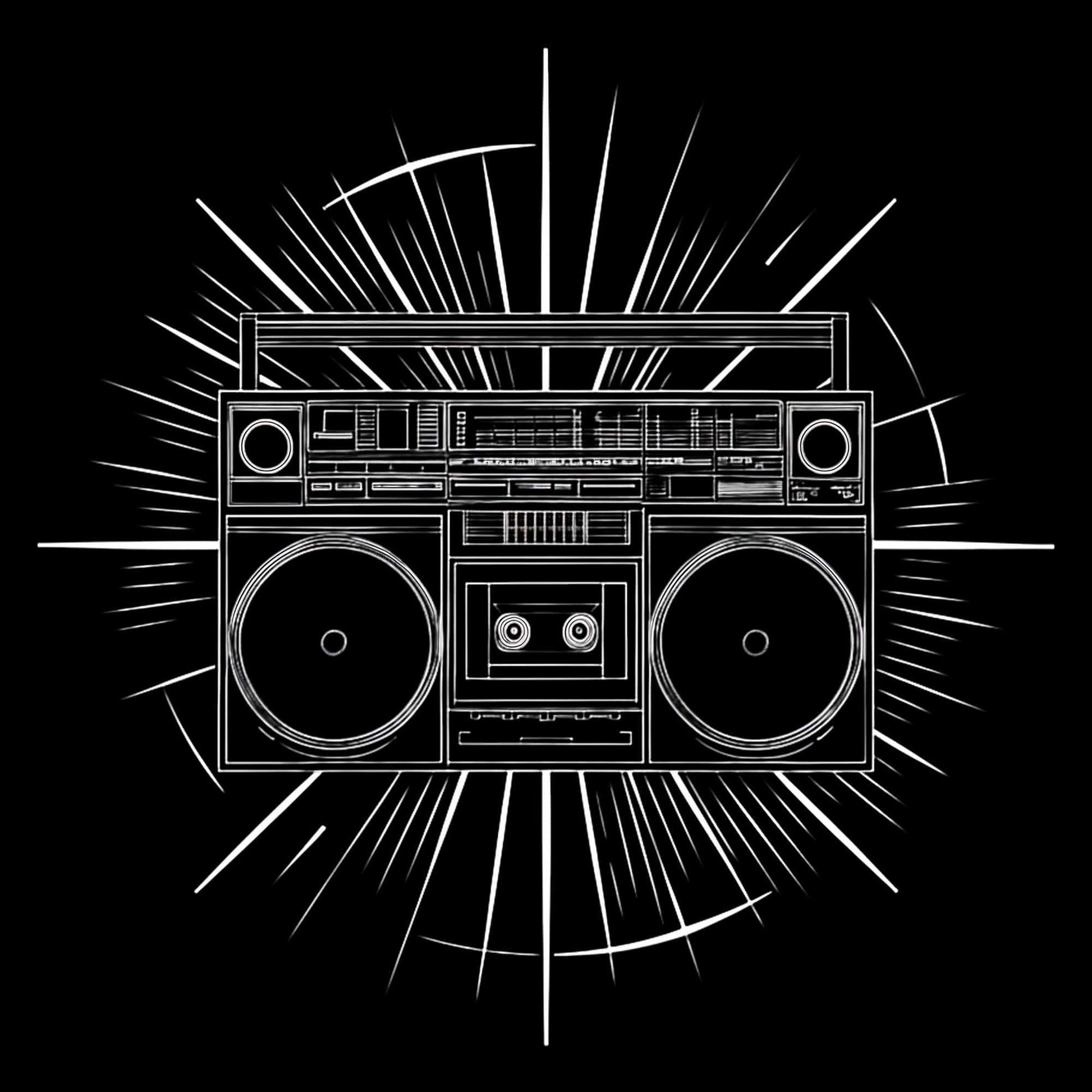 Printify Mono Boombox T-Shirt