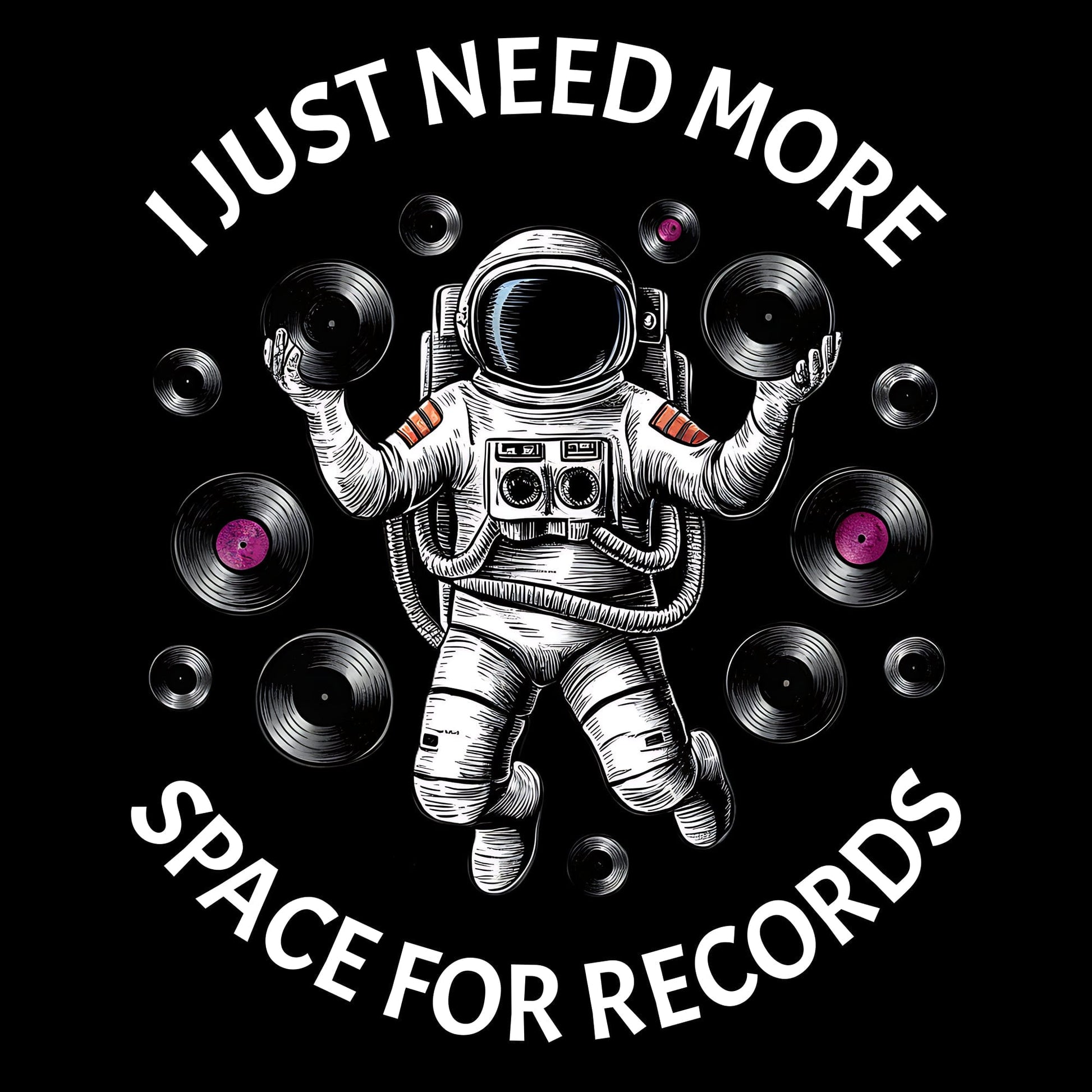 Printify More Space For Records T-Shirt