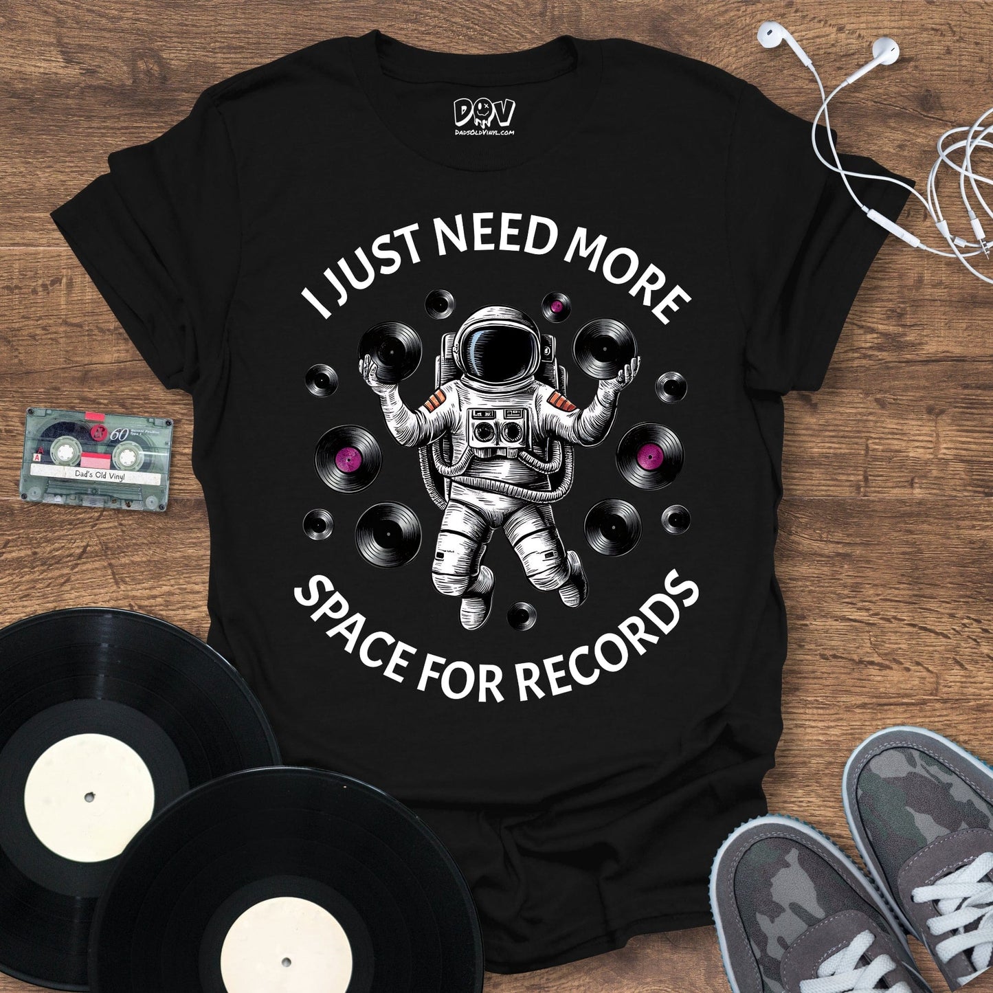 Printify More Space For Records T-Shirt