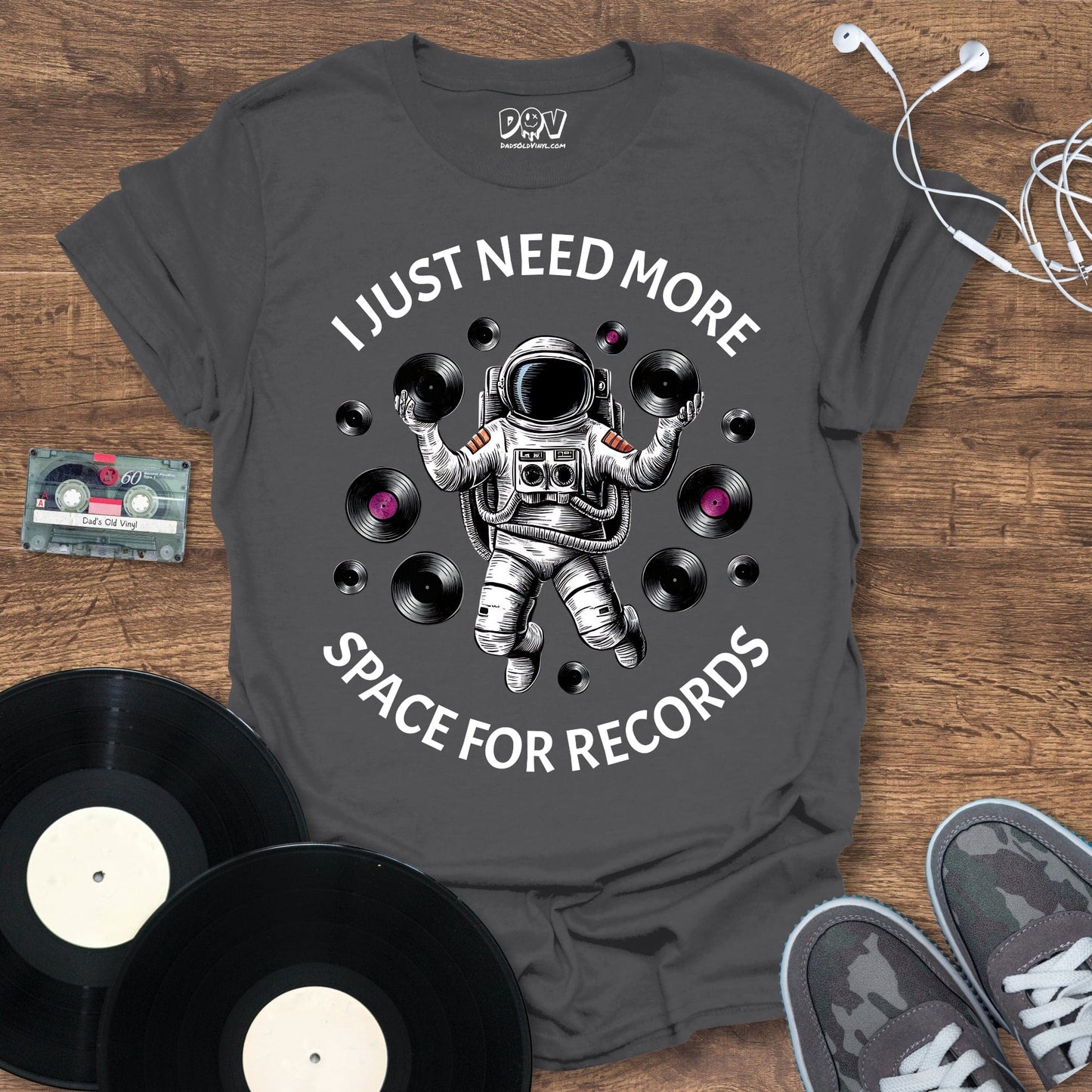 Printify More Space For Records T-Shirt