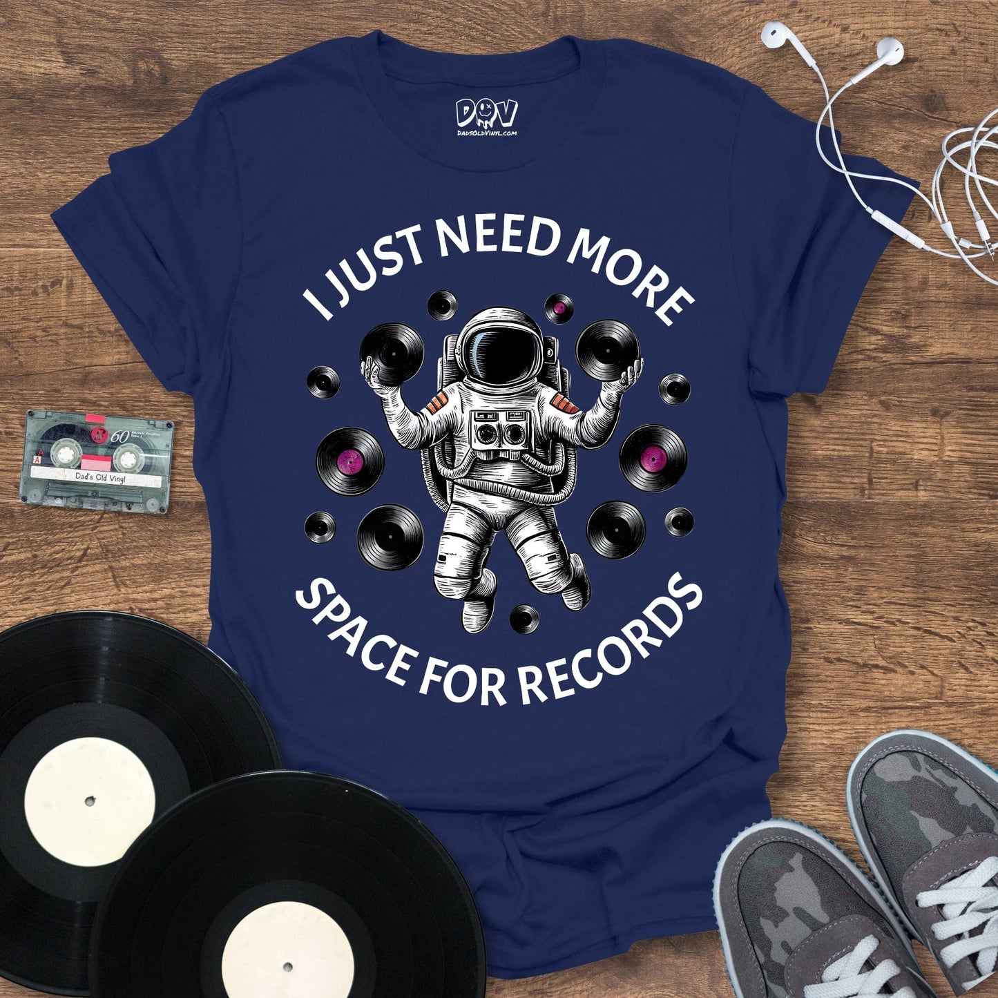 Printify More Space For Records T-Shirt