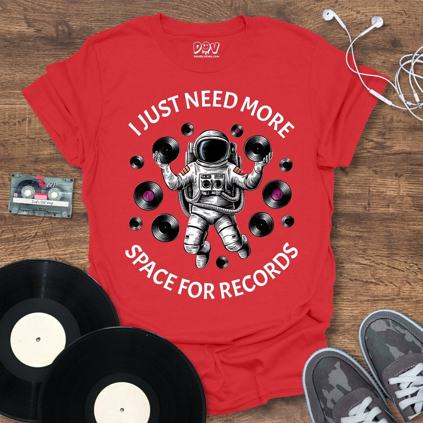 Printify More Space For Records T-Shirt