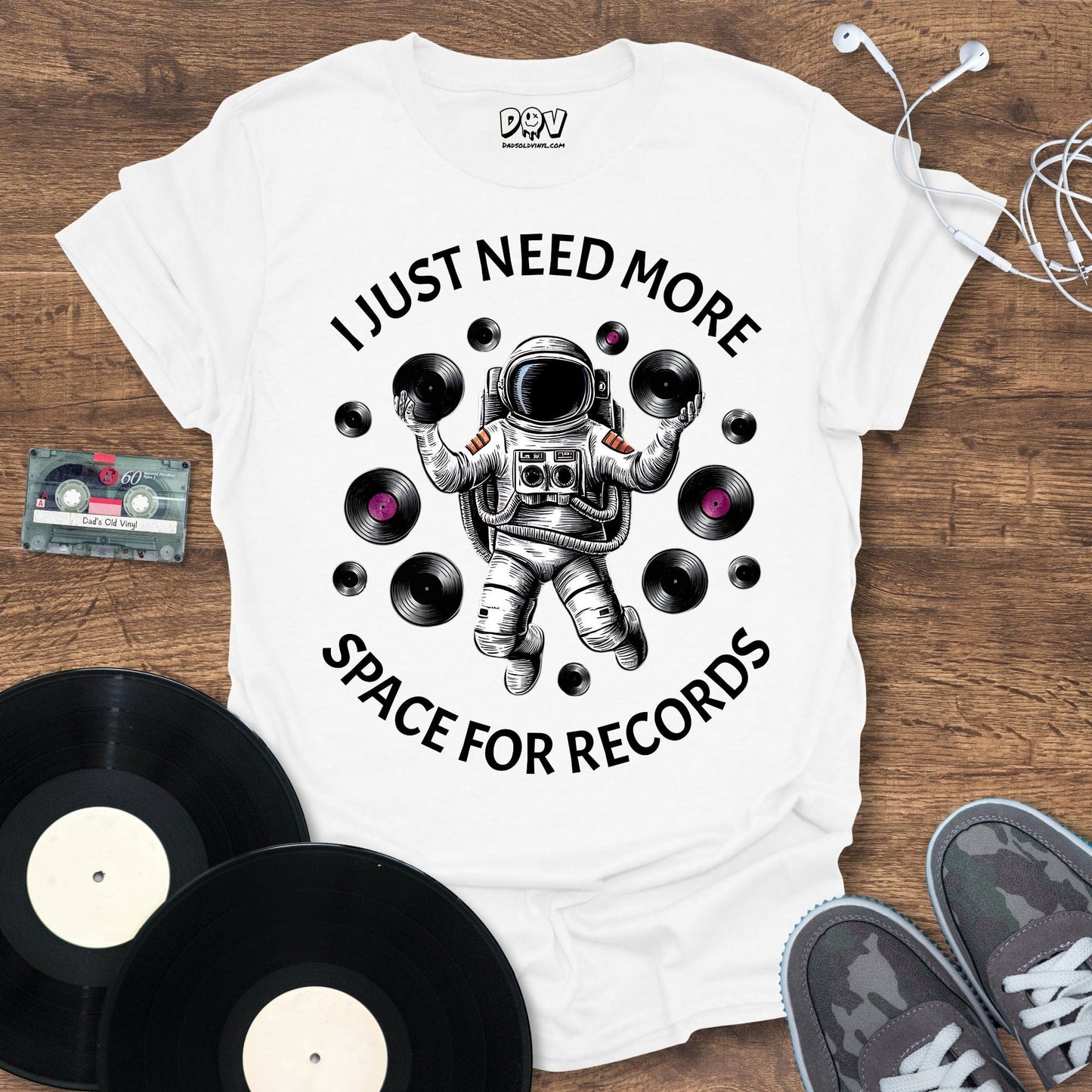 Printify More Space For Records T-Shirt