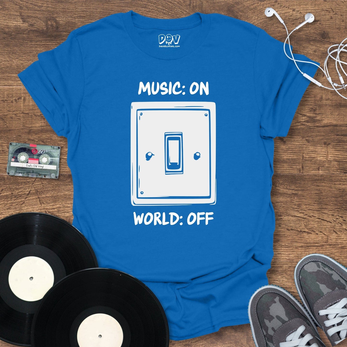 Printify Music On, World Off T-Shirt