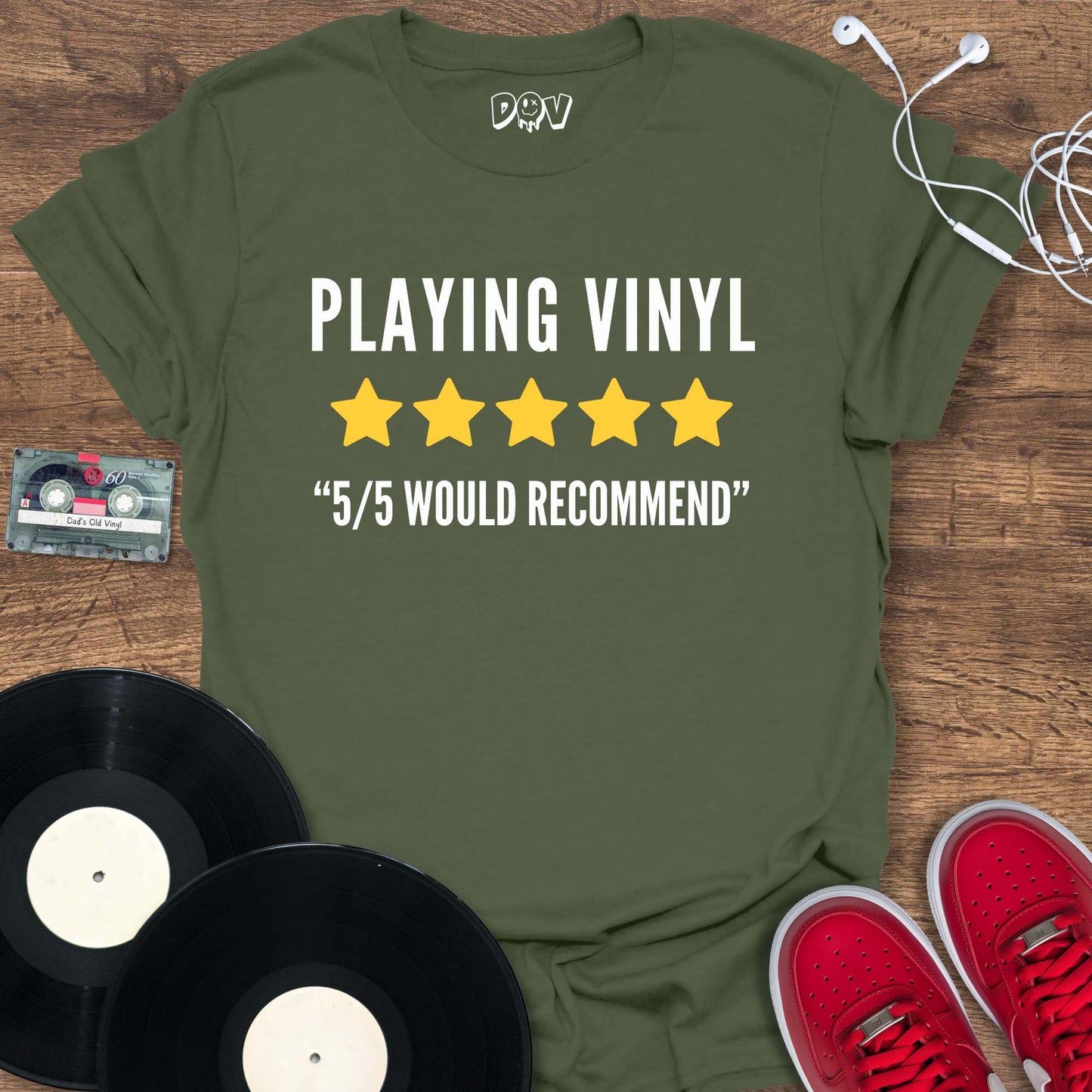 Printify Playing Vinyl T-Shirt