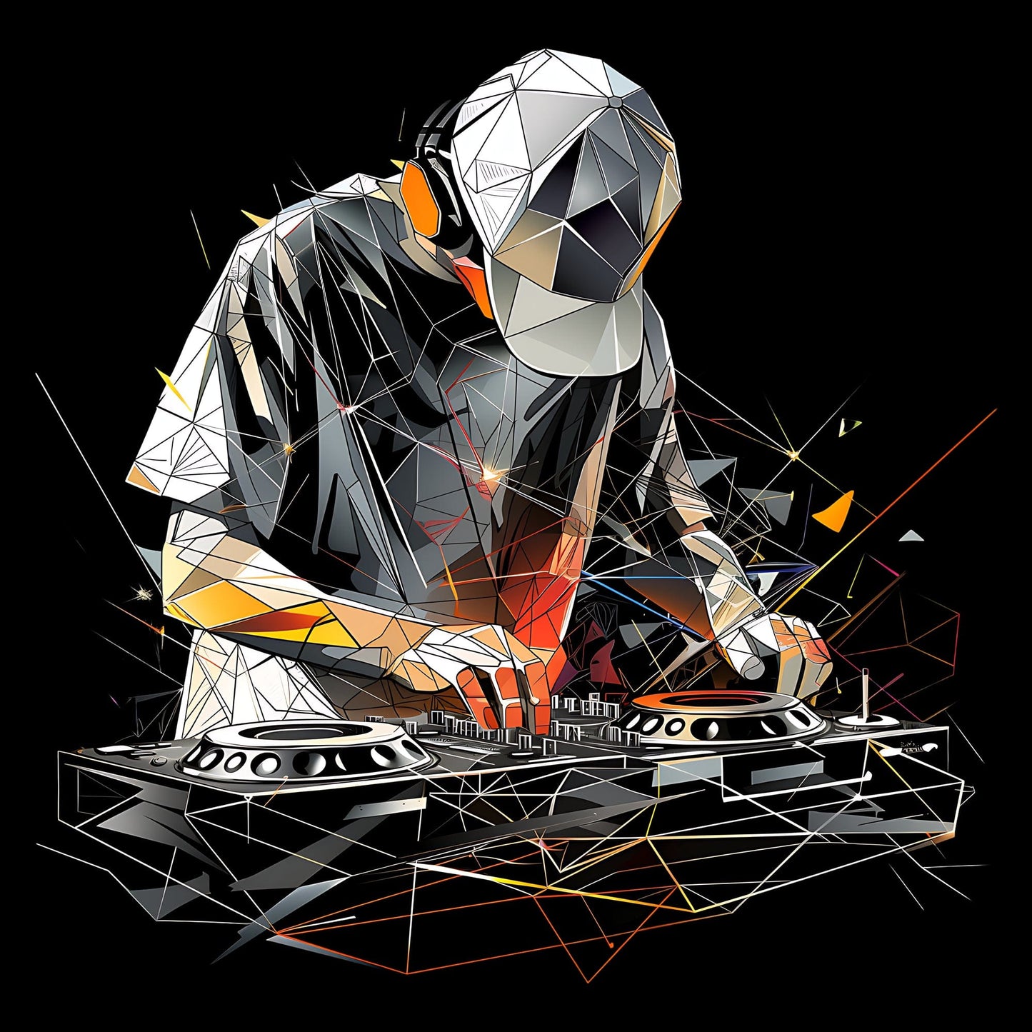 Printify Polygonal DJ T-Shirt