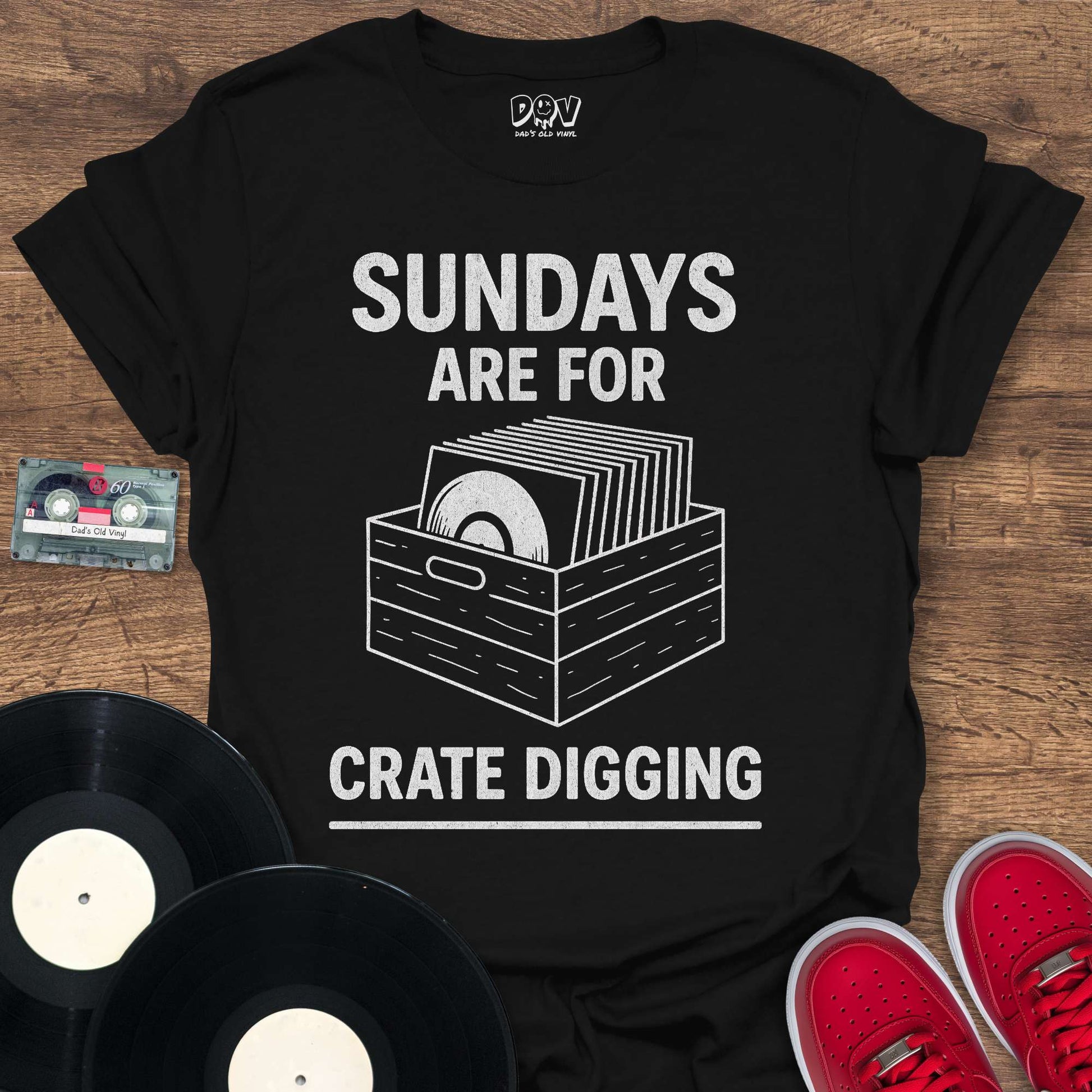 Printify Sundays Are For Crate Digging T-Shirt