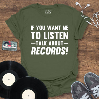 Printify Talk About Records T-Shirt