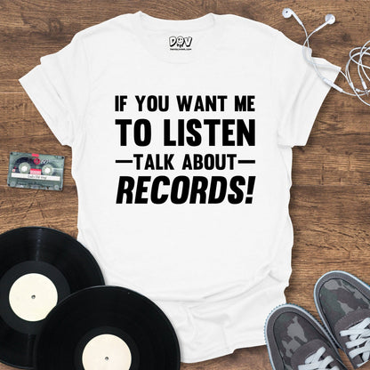 Printify Talk About Records T-Shirt