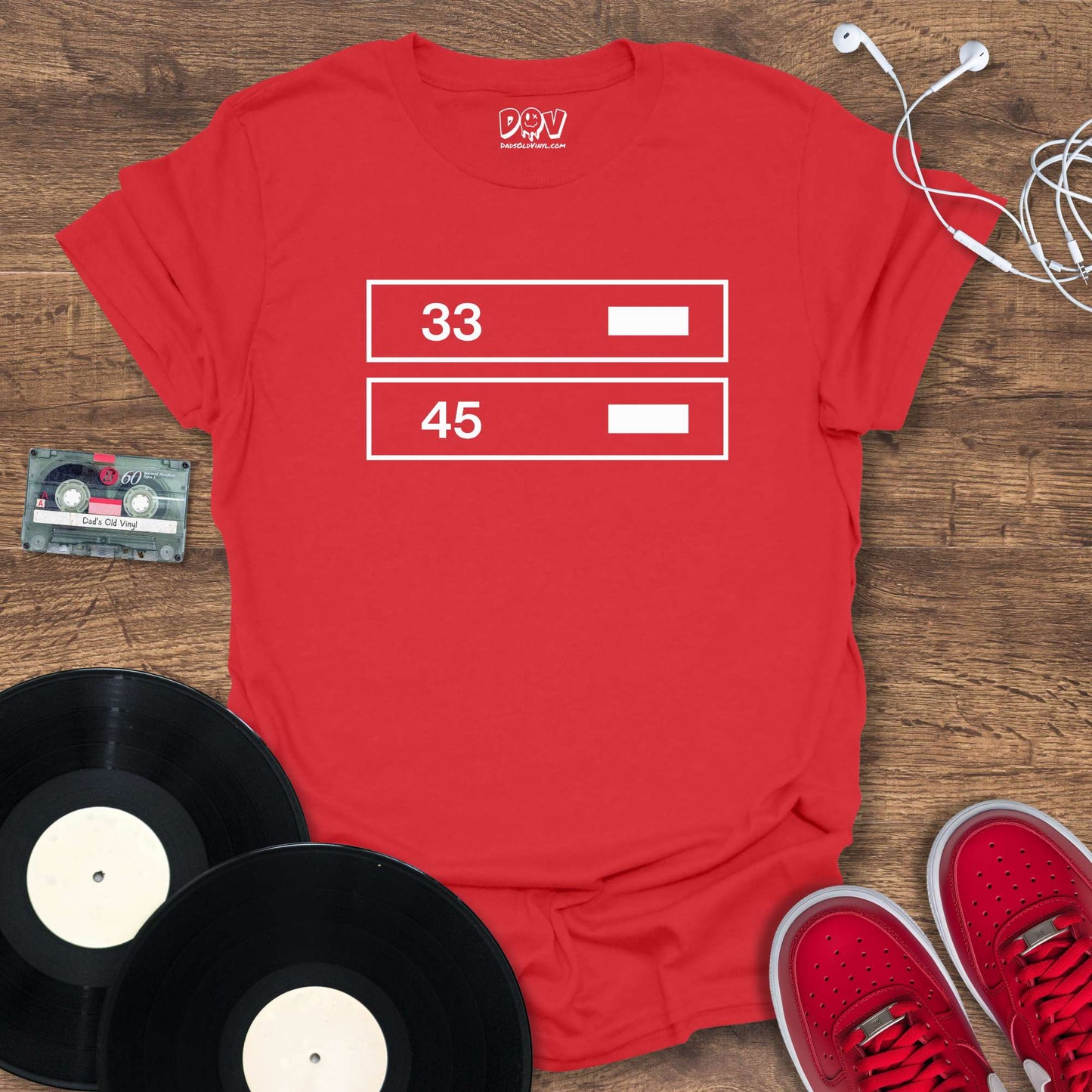 Printify Turntable Speed Buttons T-Shirt