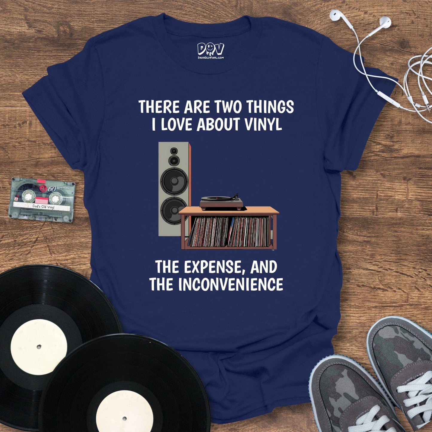 Printify Two Things I Love About Vinyl T-Shirt