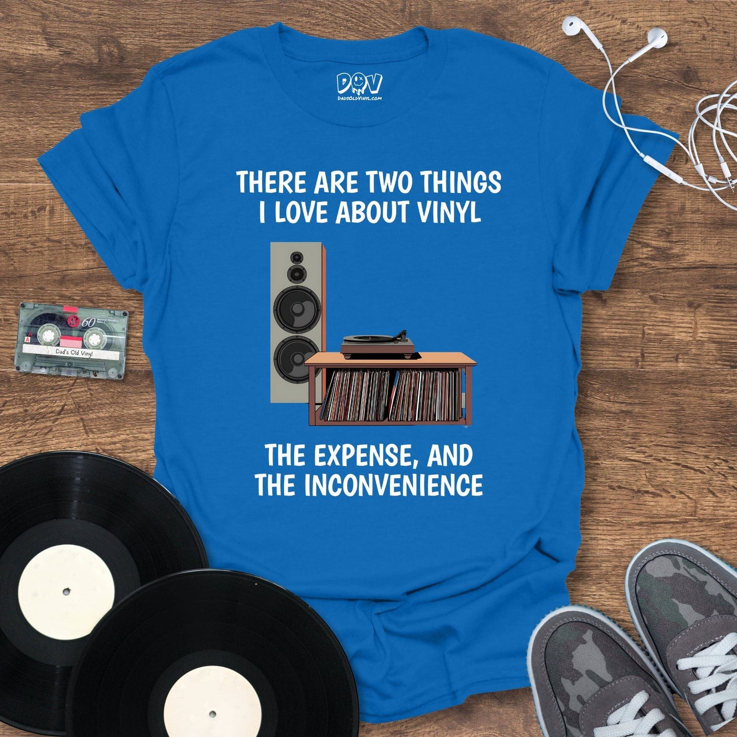 Printify Two Things I Love About Vinyl T-Shirt