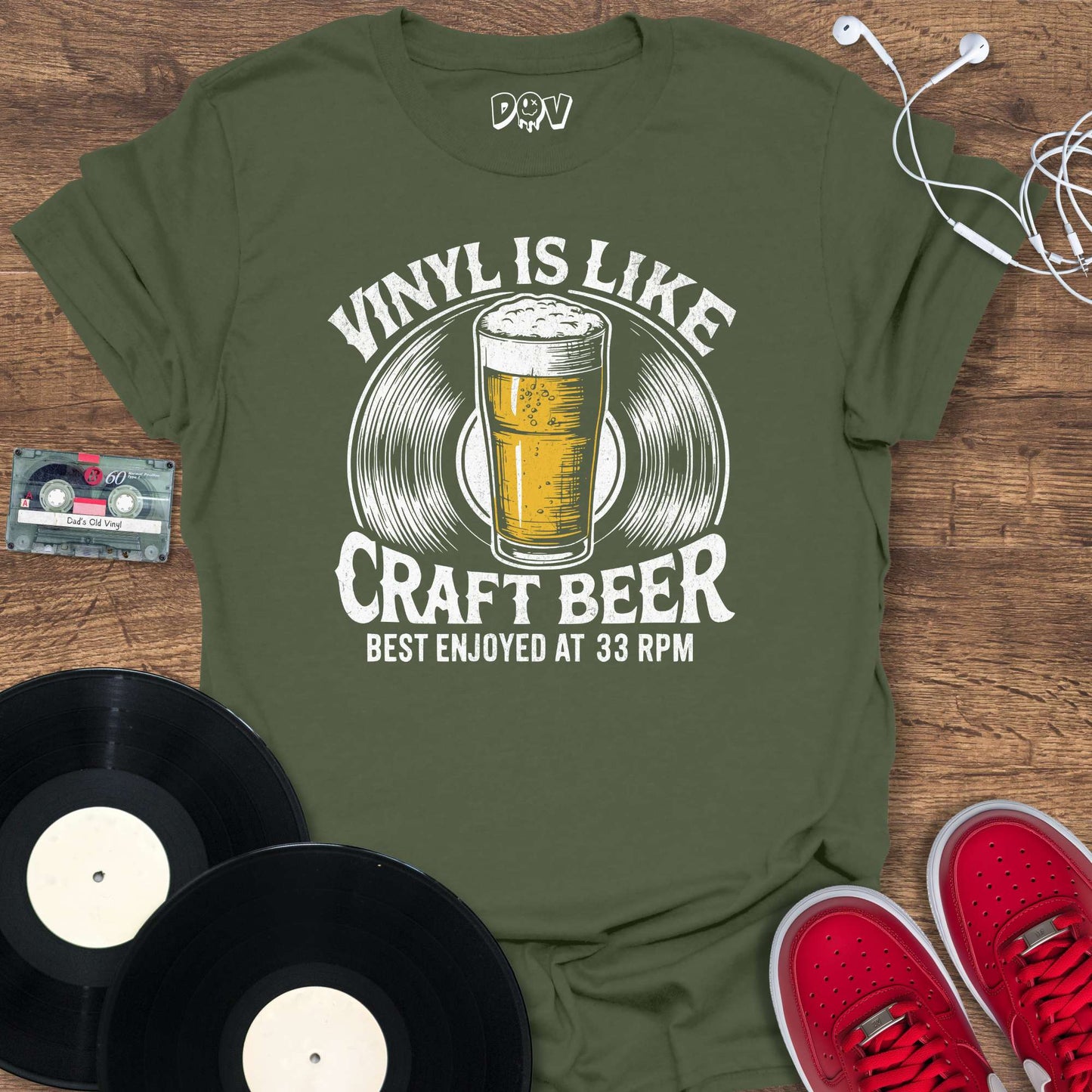 Printify Vinyl Is Like Craft Beer T-Shirt