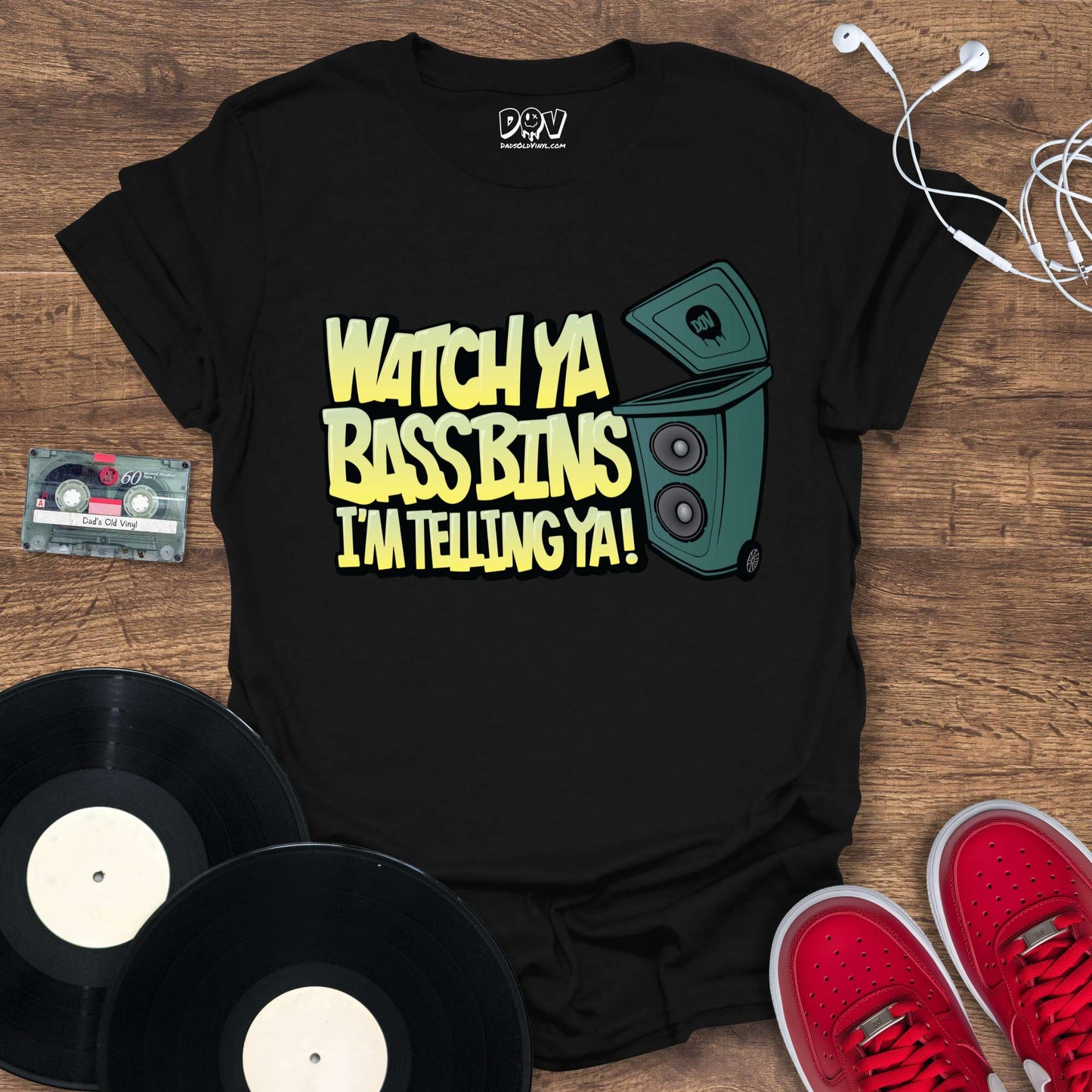 Printify Watch Ya Bass Bins T-Shirt