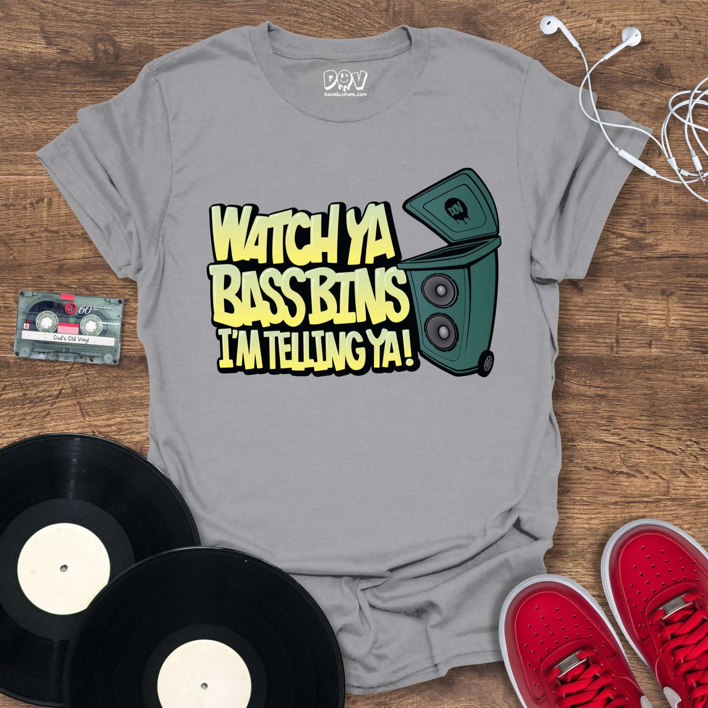 Printify Watch Ya Bass Bins T-Shirt