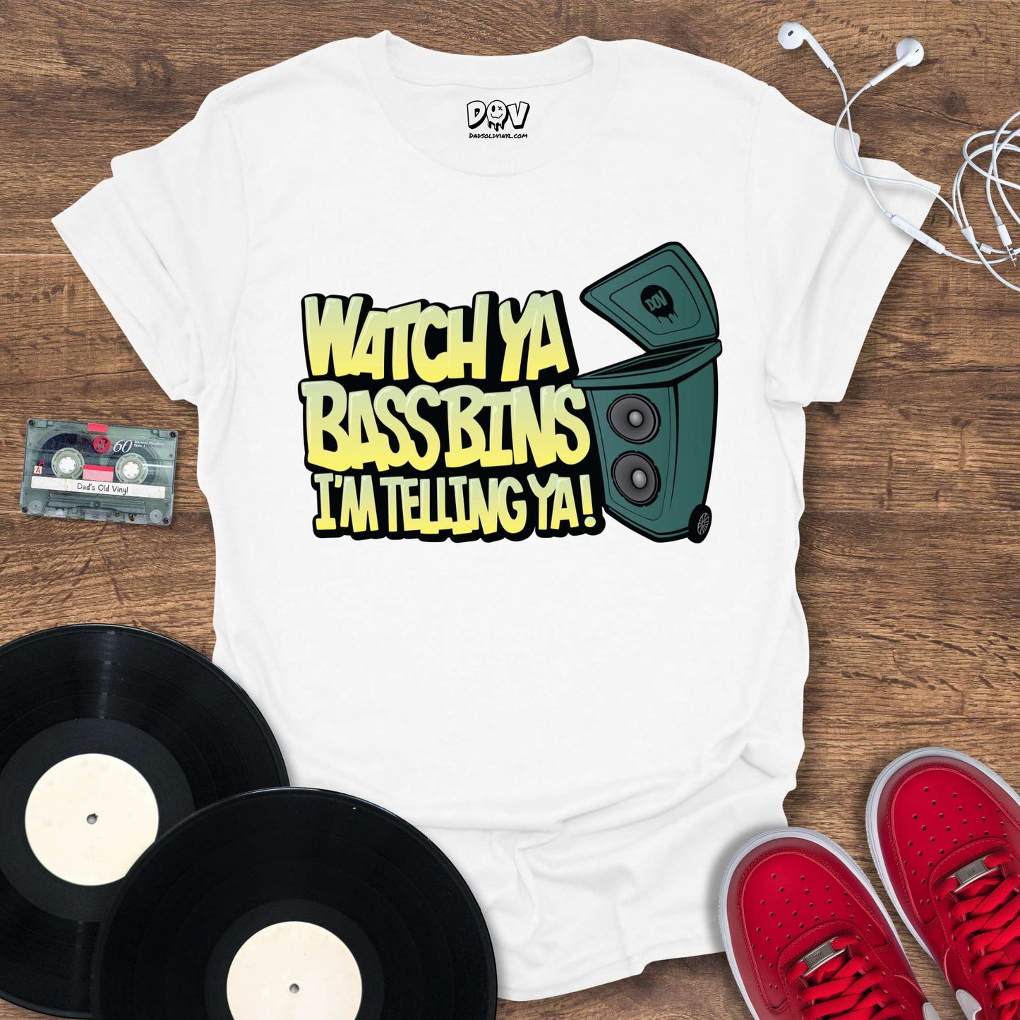 Printify Watch Ya Bass Bins T-Shirt