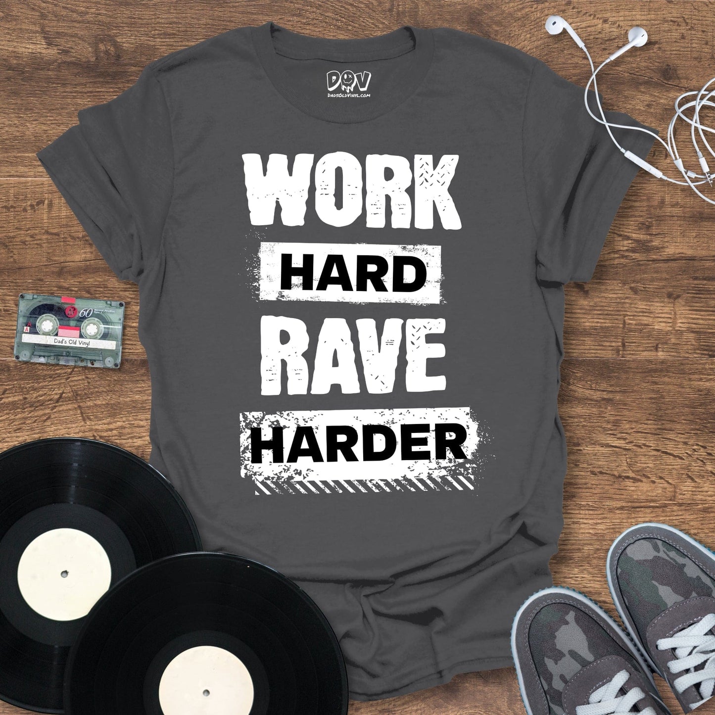 Printify Work Hard, Rave Harder T-Shirt