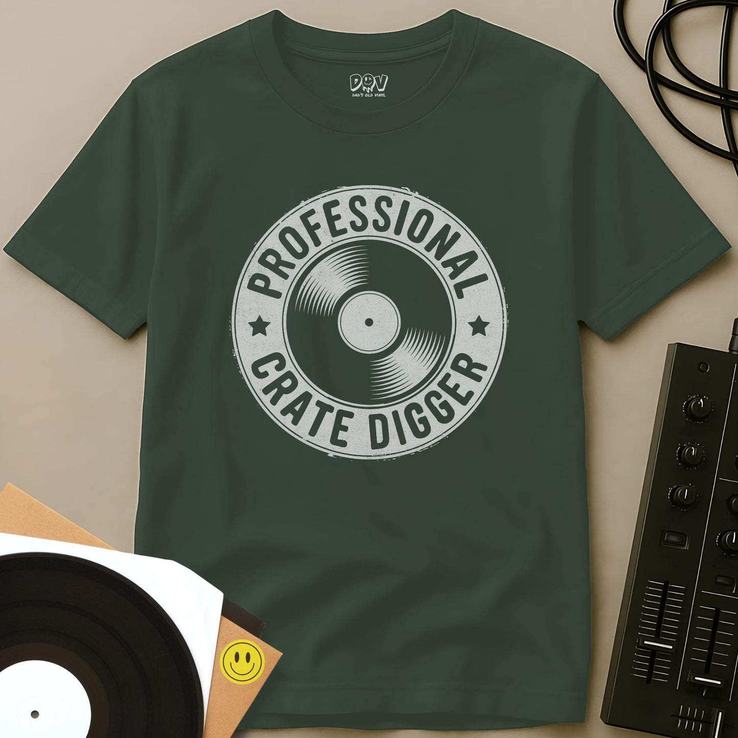 Professional Crate Digger T-Shirt Military Green / S Professional Crate Digger T-Shirt