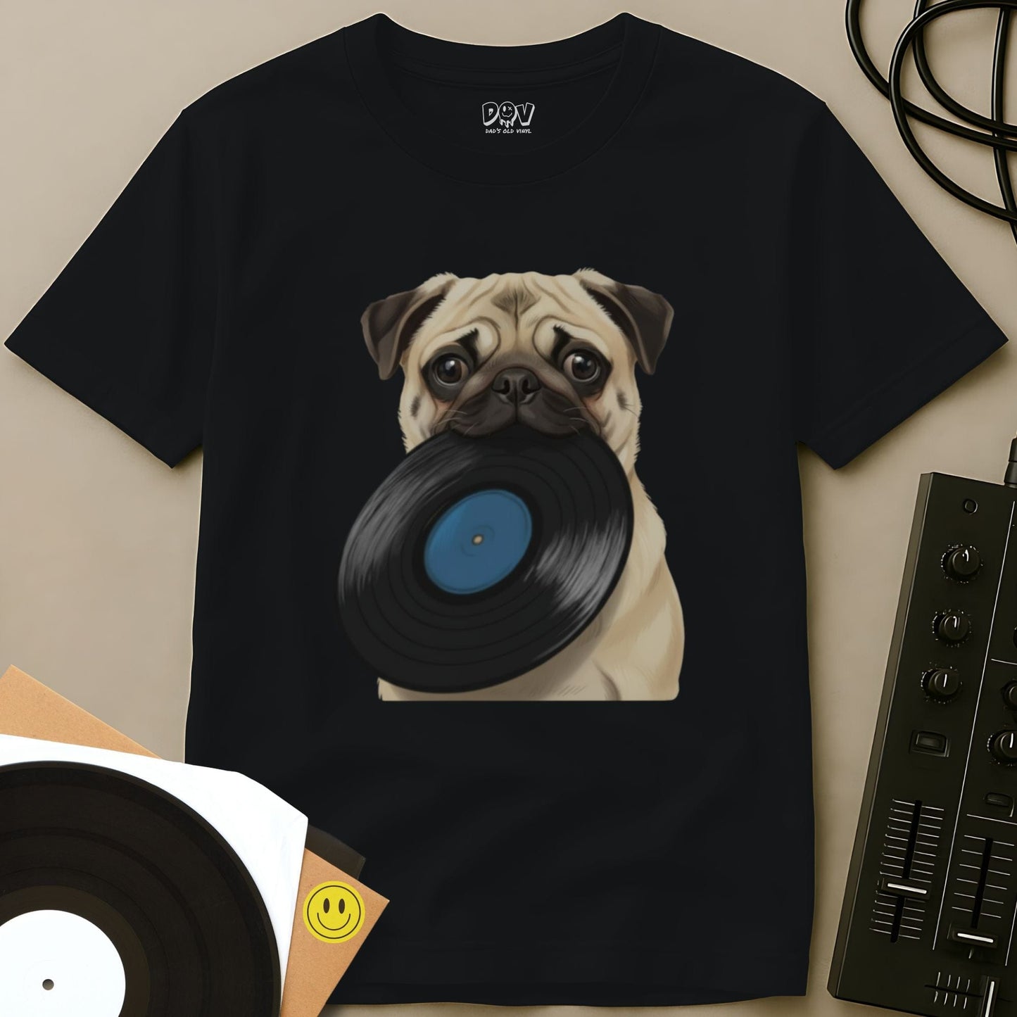 Pug DJ T-Shirt Black / S Pug DJ T-Shirt