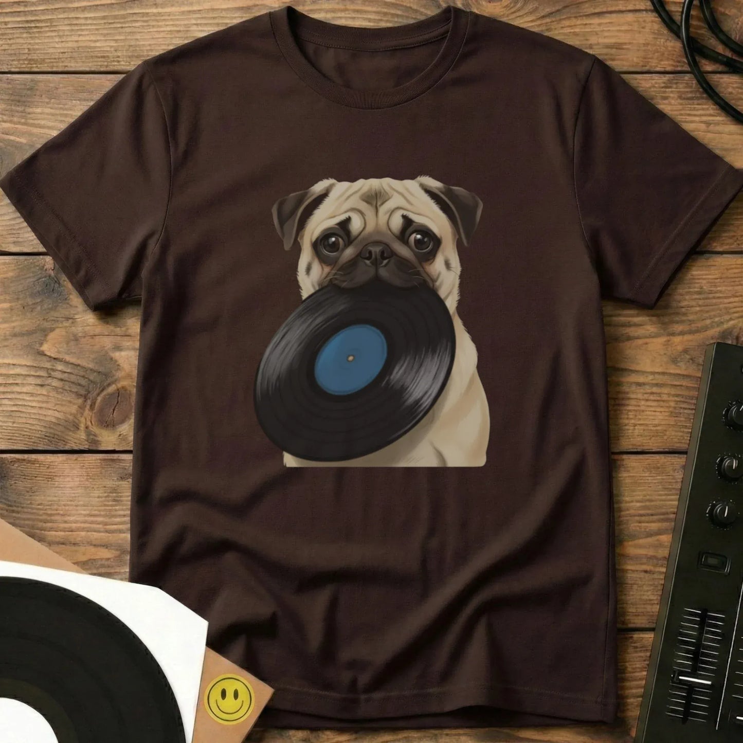 Pug DJ T-Shirt Dark Chocolate / S Pug DJ T-Shirt