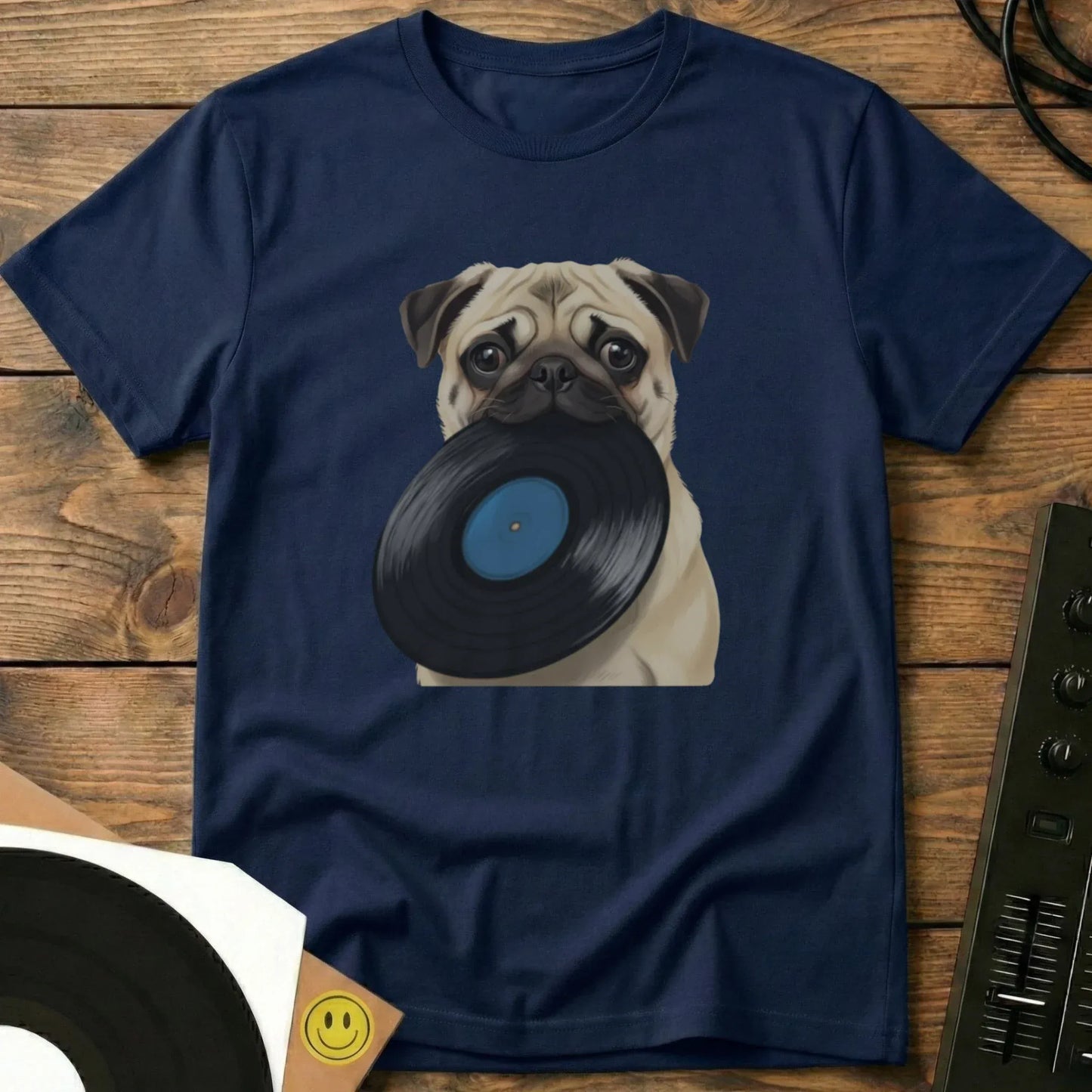 Pug DJ T-Shirt Navy / S Pug DJ T-Shirt