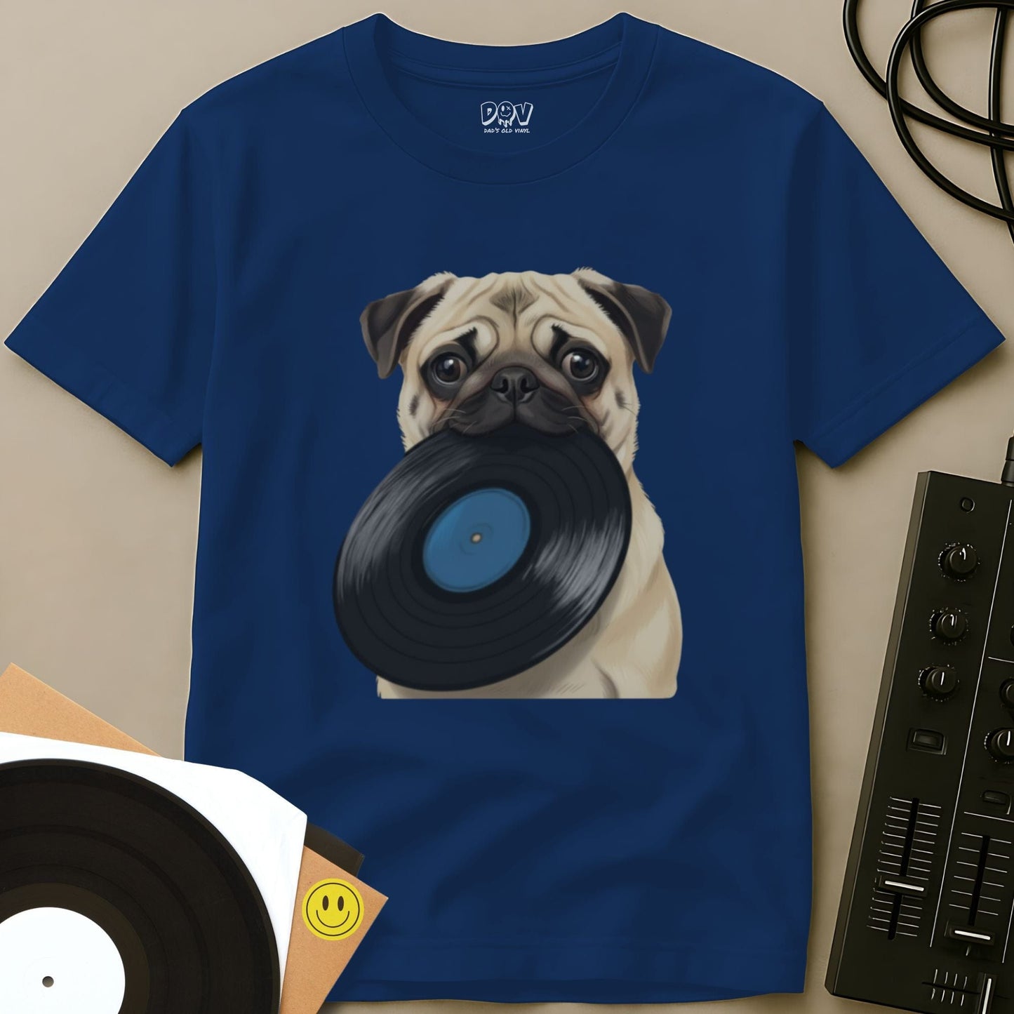 Pug DJ T-Shirt Royal / S Pug DJ T-Shirt