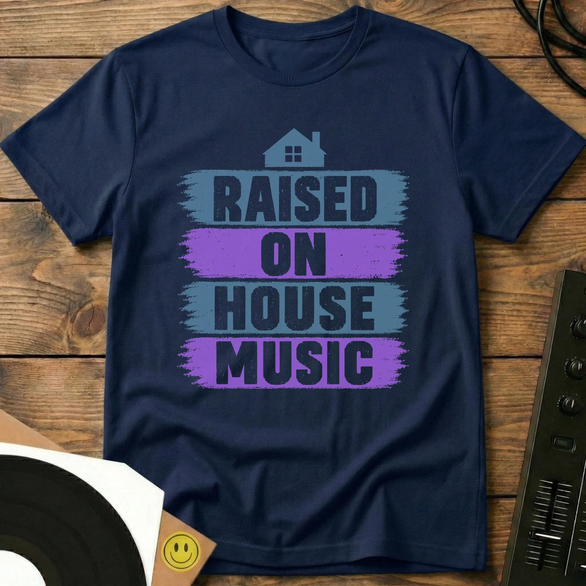 Raised On House Music T-Shirt Navy / S Raised On House Music T-Shirt