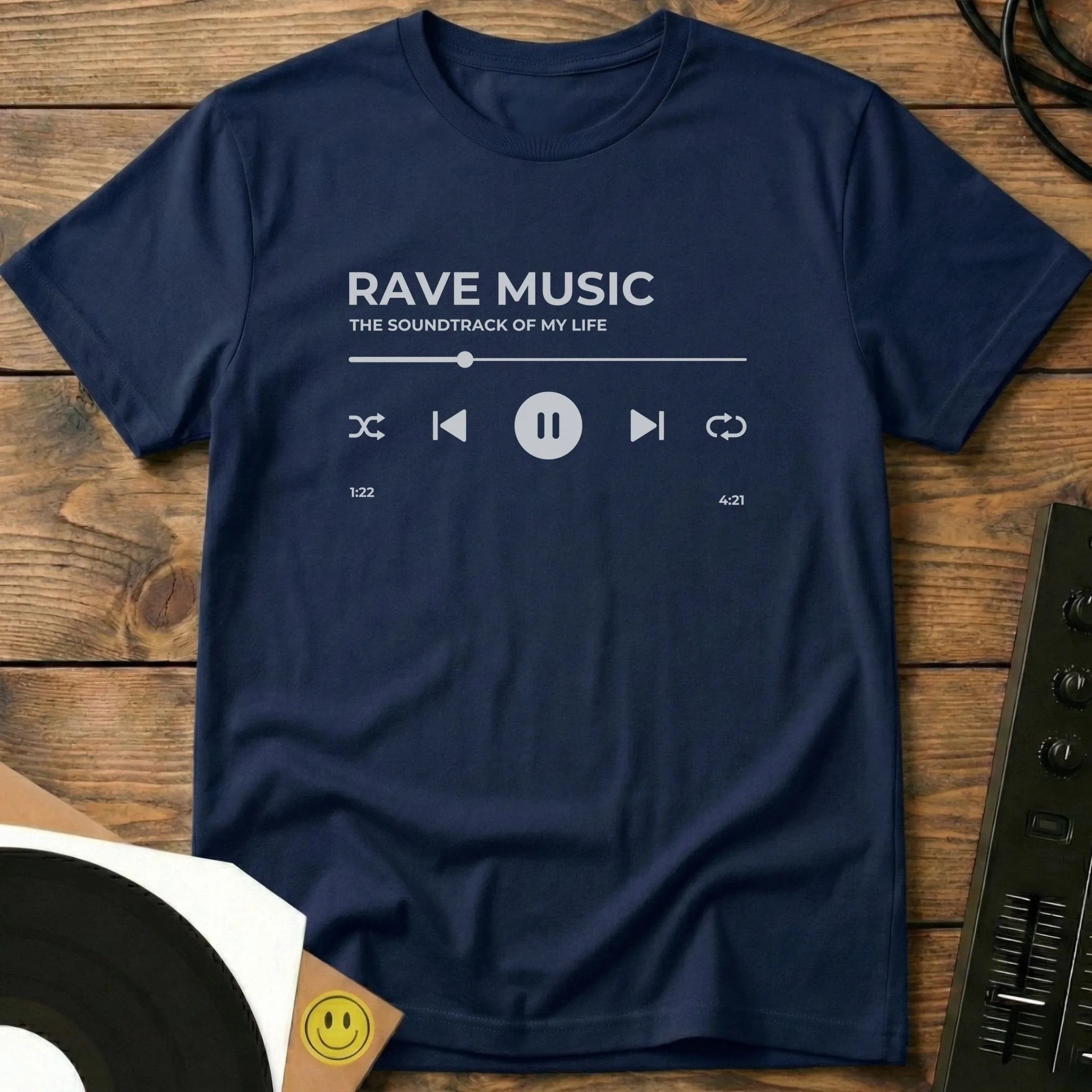 Rave Music - The Soundtrack of My Life T-Shirt Navy / S Rave Music - The Soundtrack of My Life T-Shirt