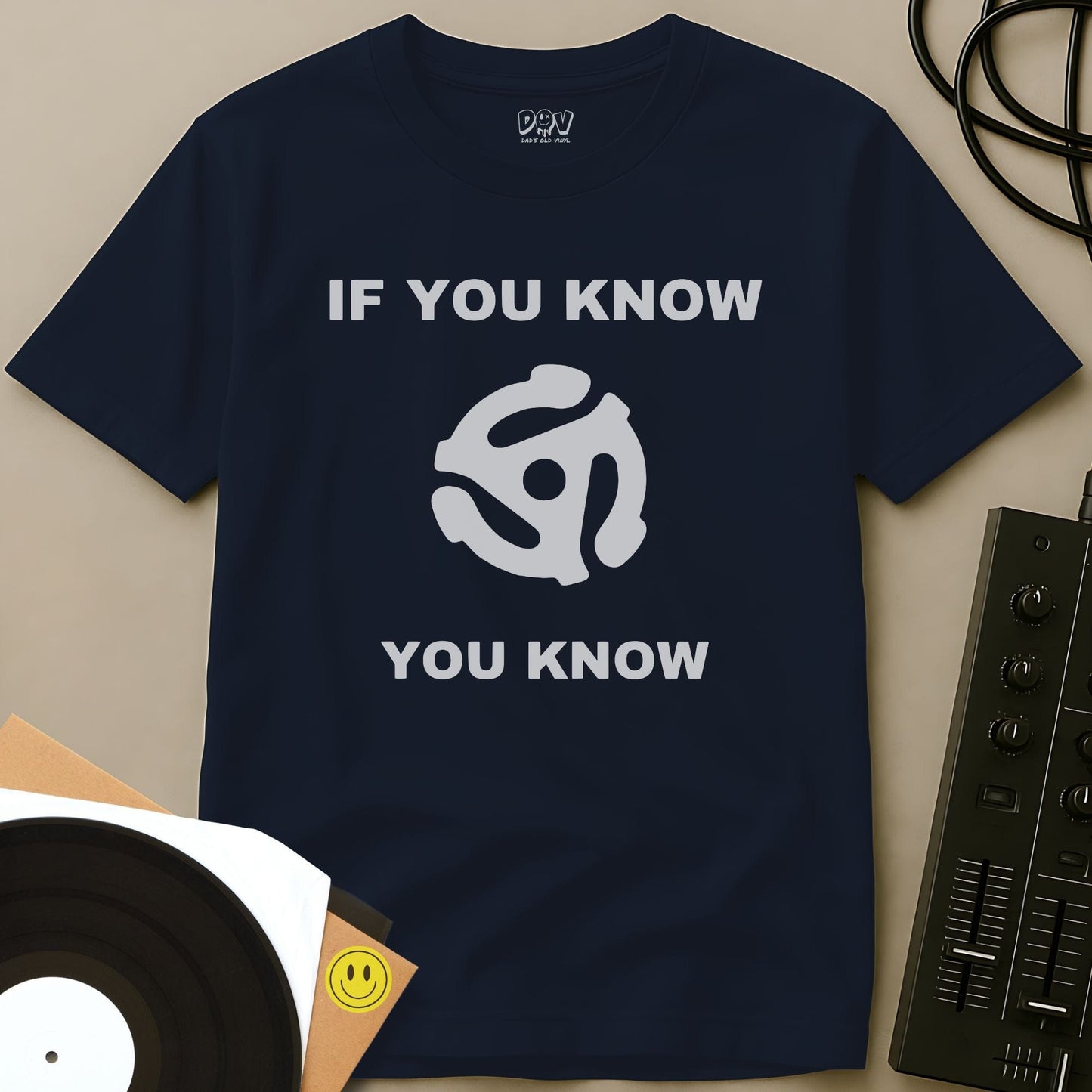 Record Adaptor Knowledge T-Shirt Navy / S Record Adaptor Knowledge T-Shirt
